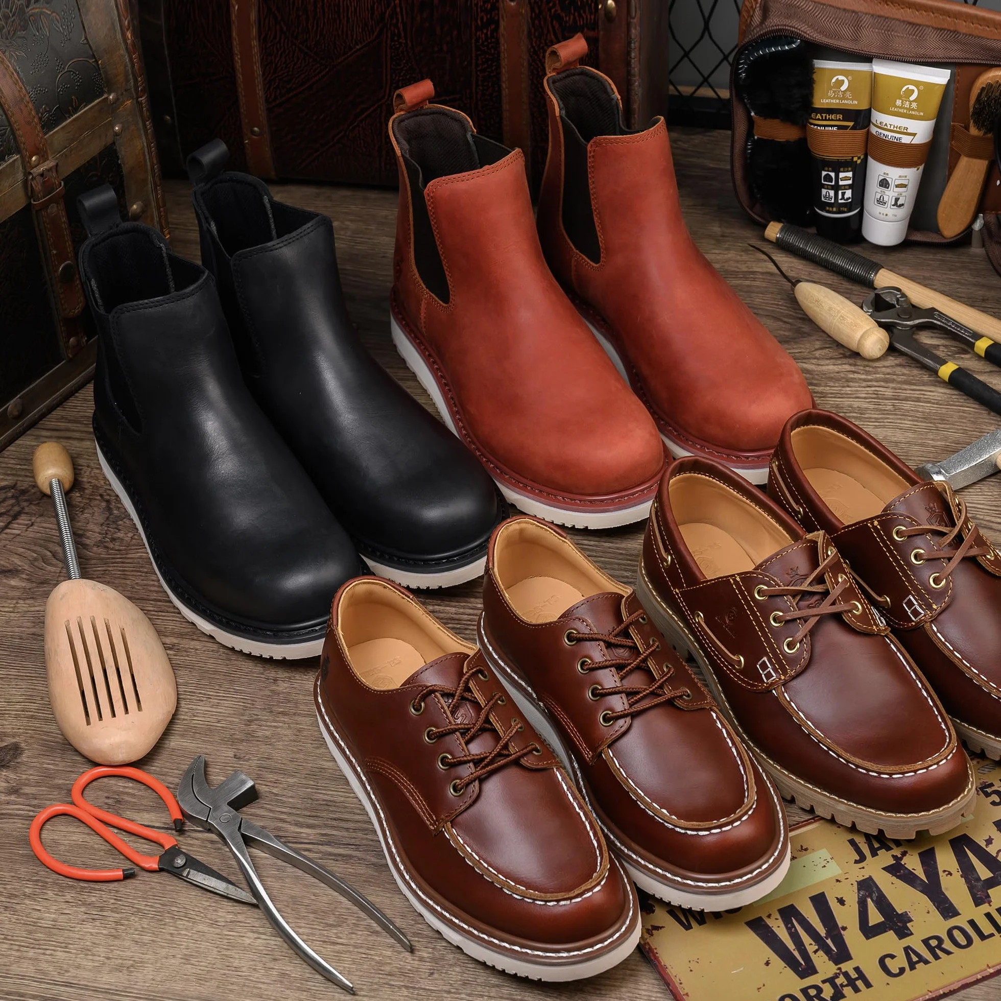 Hecho a Mano de los Hombres clásicos Boat & Deck Zapatos Moc Toe Lace Up Cómodo Moda Casual Náuticos