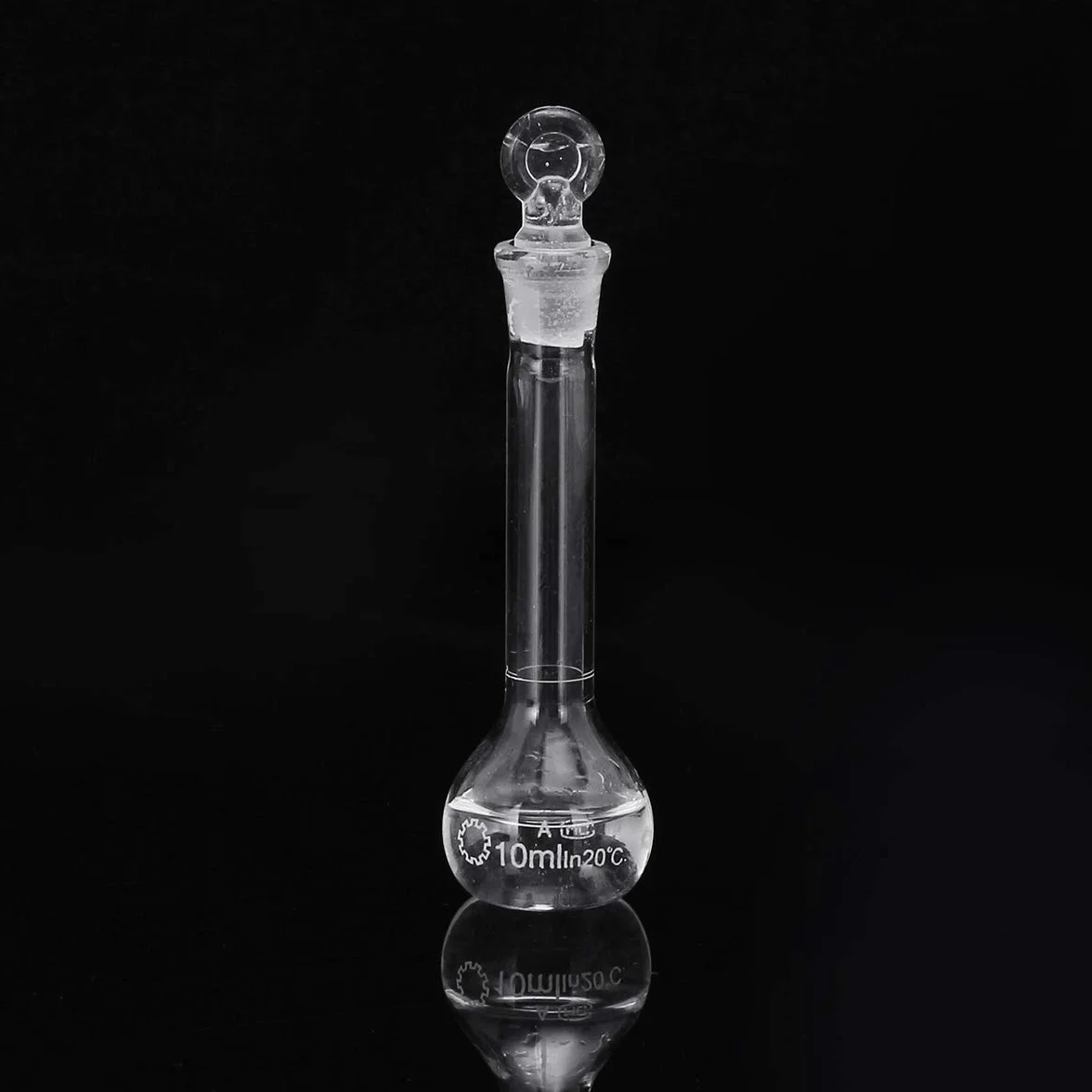 Charles Frasco Volumétrico Cristal Claro 10ml Tapón Laboratorio Química