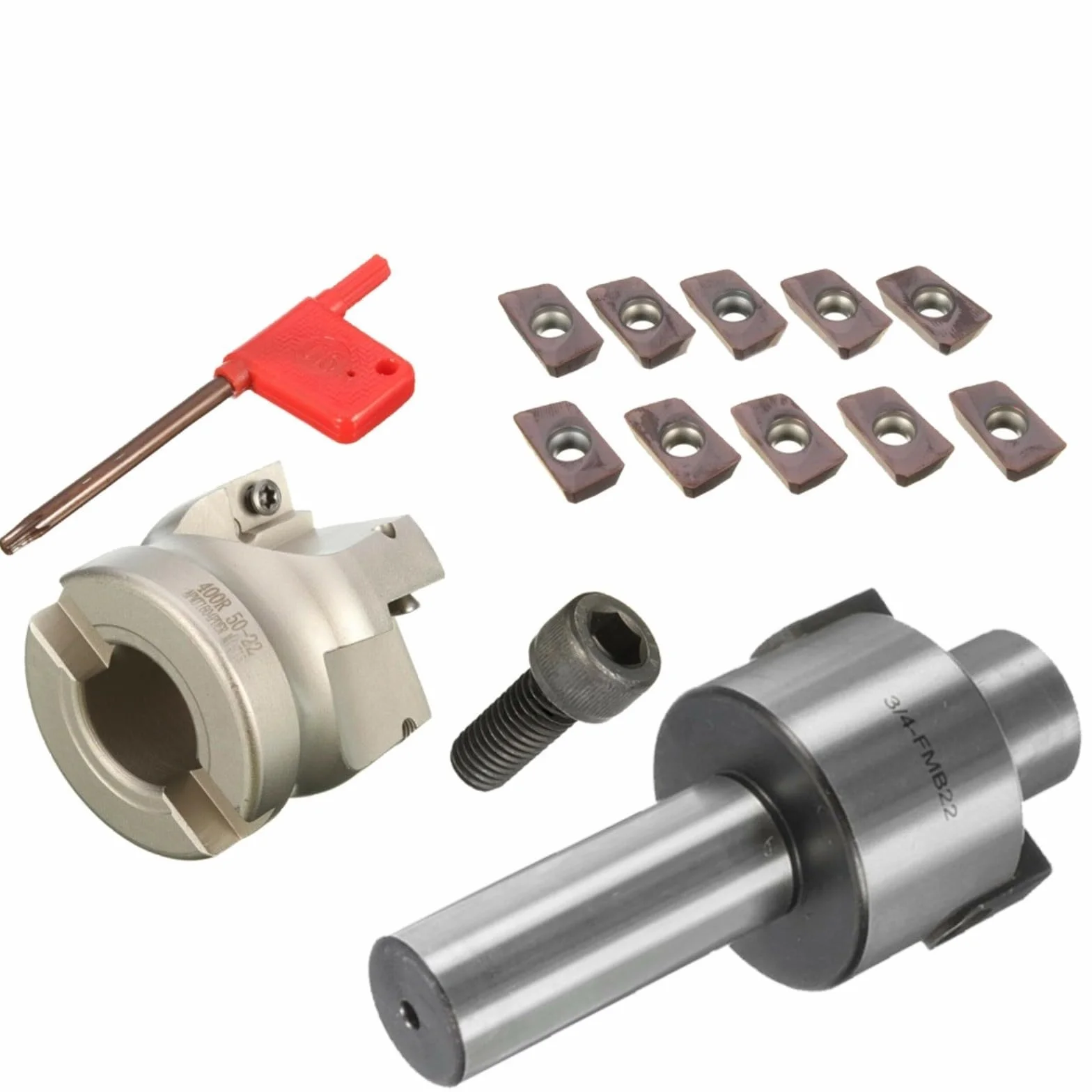 Fresa de frente CNC carburo cementado C3/4-FMB22 soporte 400R-50-22 10 piezas APMT1604