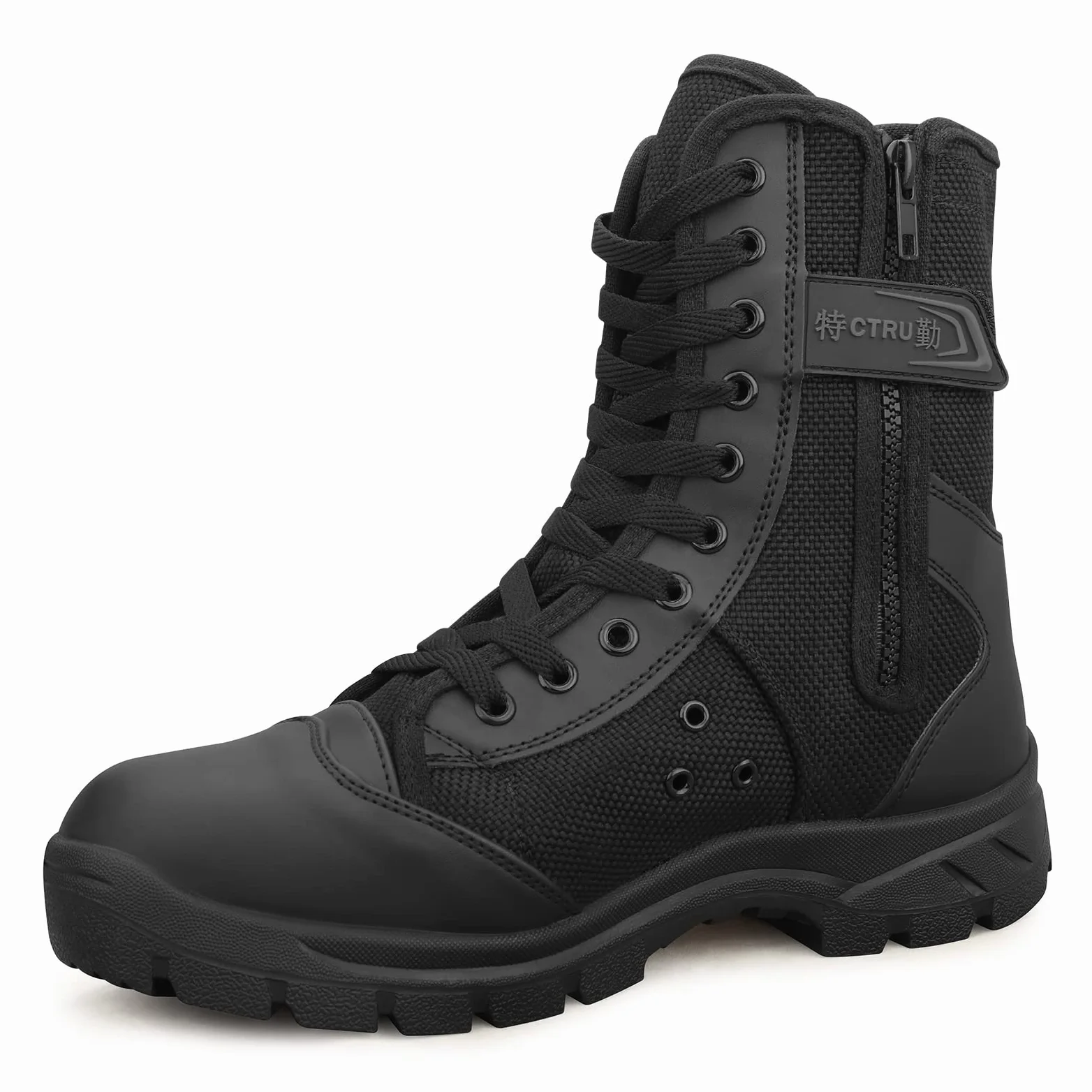 Botas Militares Tácticas Hombre Botas de Combate Negras Botas Militares de Trabajo Transpirables Botas Policiales Botas de Senderismo Ligeras para Exteriores Modelo307