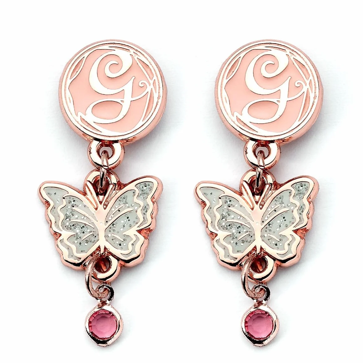 Wicked Glinda - Drop Butterfly Unisex Pendiente Plateado