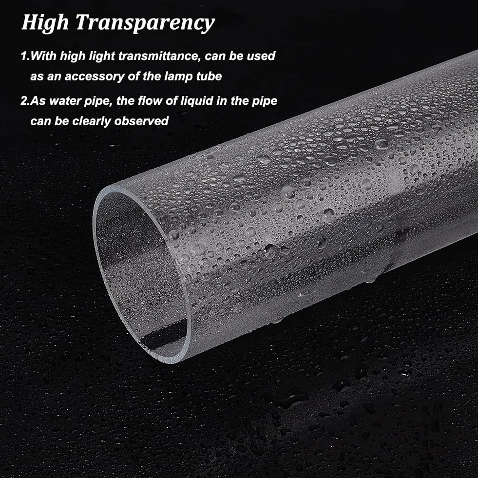 OLYCRAFT Tubo acrílico 5.5x25 cm Diámetro interior 5 cm Transparente rígido redondo para refrigeración por agua lámparas
