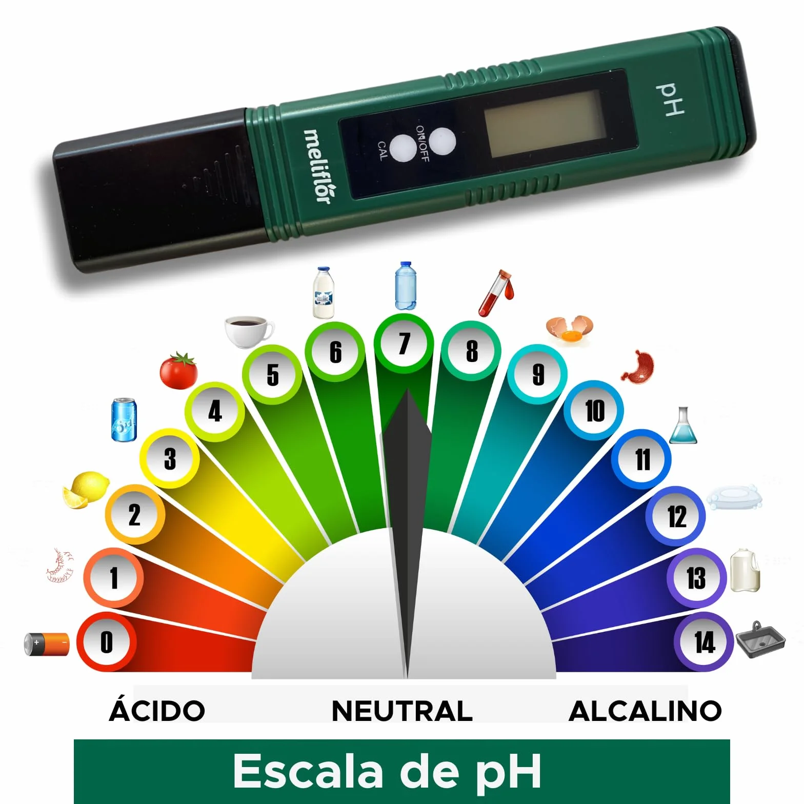 Medidor de pH Eco Meliflor ±0.01 Calibración automática