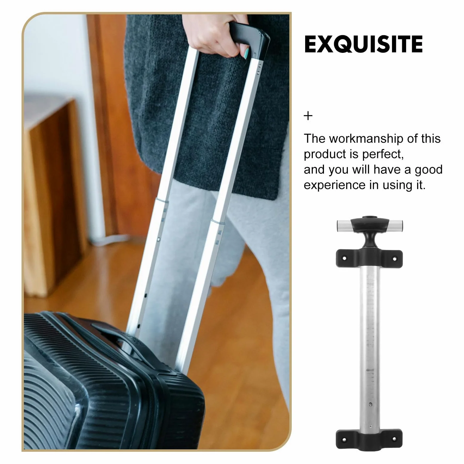 Holibanna Varilla Telescópica para Maleta de Aluminio Plata, Accesorio Versátil y Fácil de Transportar para Aventuras al Aire Libre, Pack de 2 Piezas