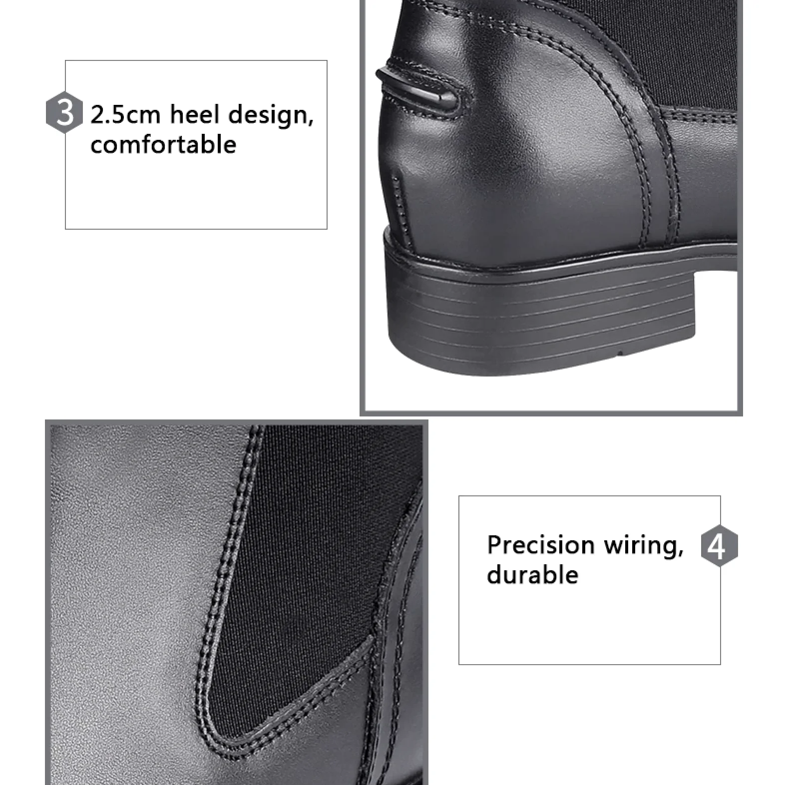 LEBEE Botas de equitación al aire libre de cuero de vaca suministros ecuestres botas de patio estable
