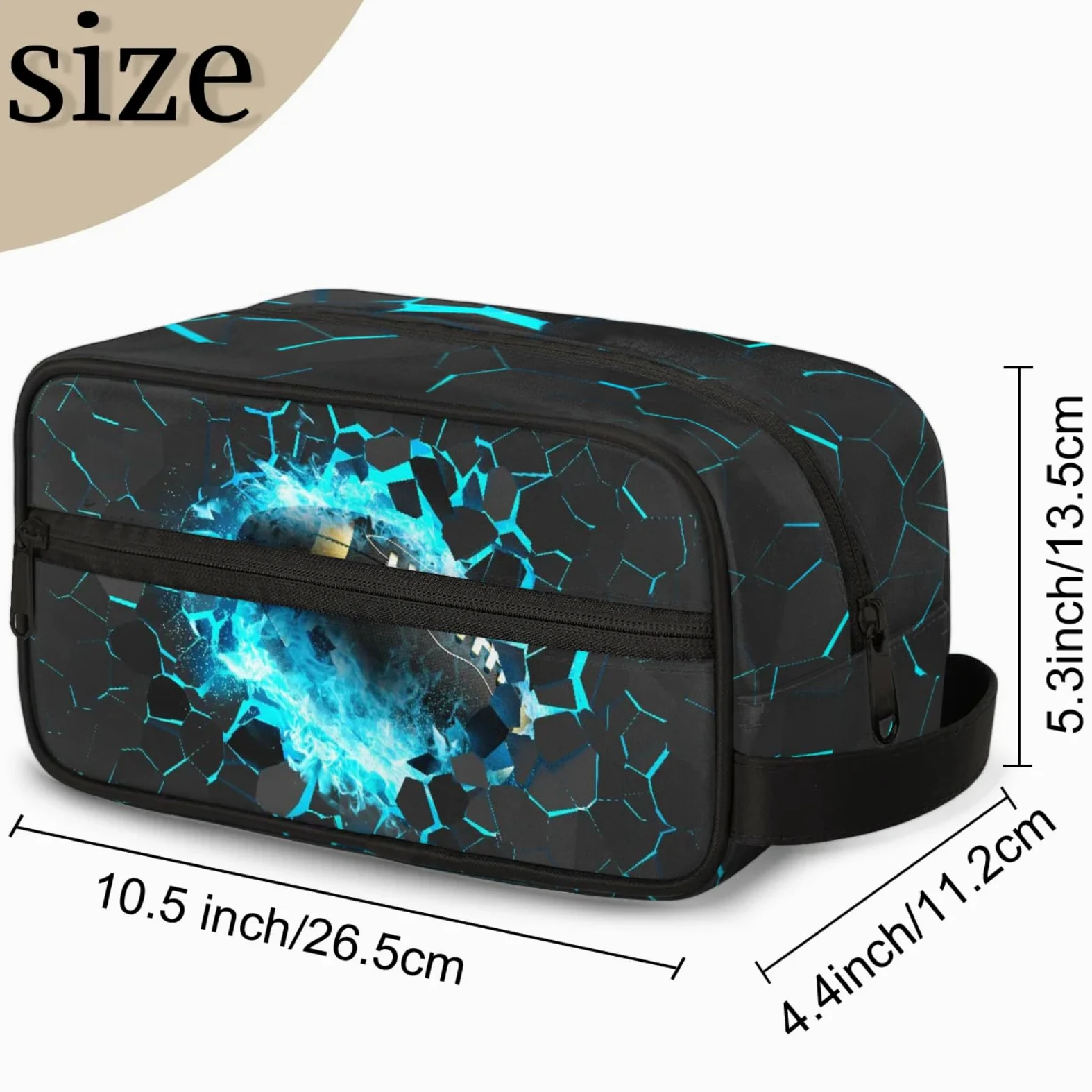 Neceser infantil para niños, impermeable, para colgar artículos de tocador para niñas, kit de maquillaje de afeitado, organizador de accesorios de viaje (fútbol 3D)
