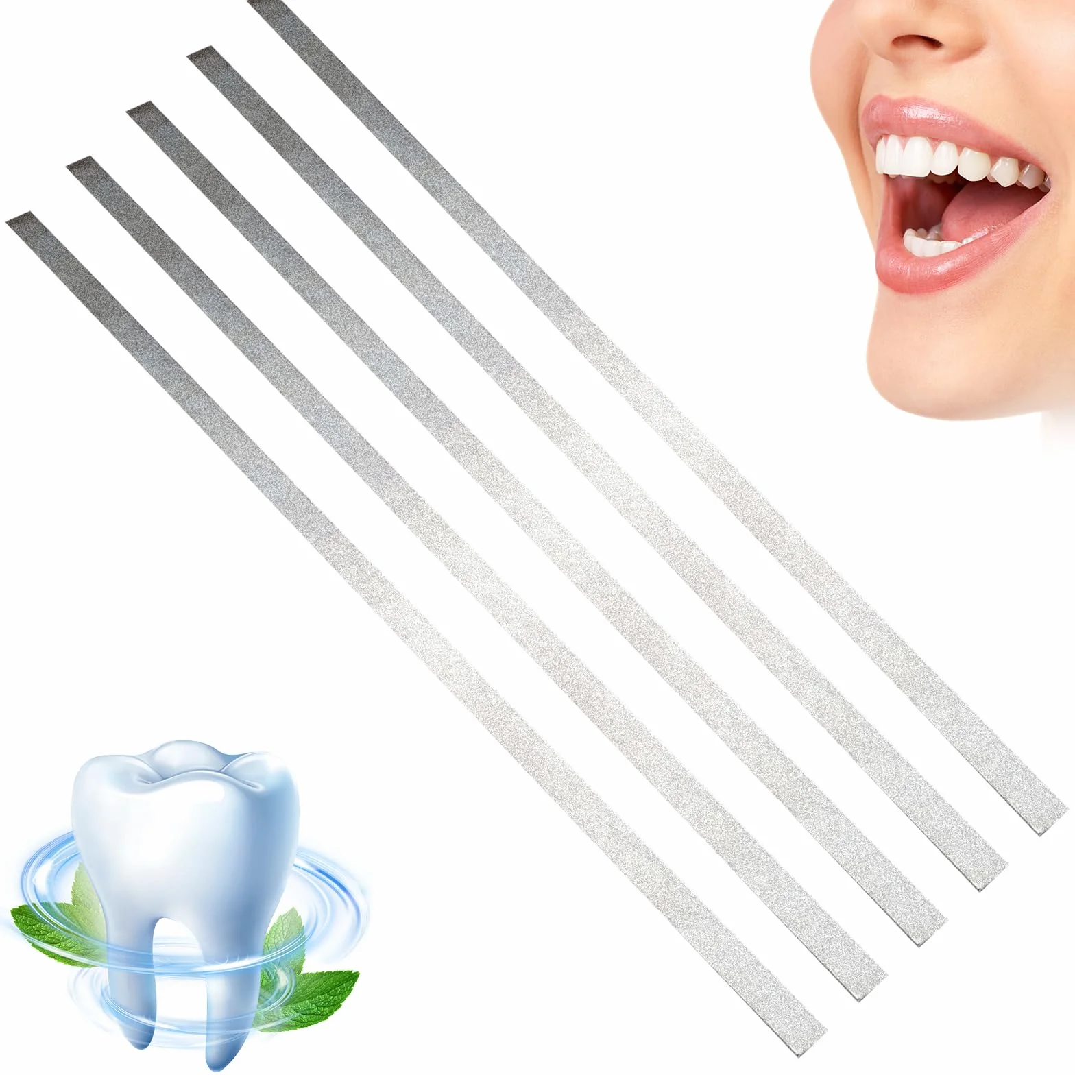 Papel De Lija Dental Tiras De Lijado Dental Tira De Pulido Dental Dientes Abrasivos 5 Pcs