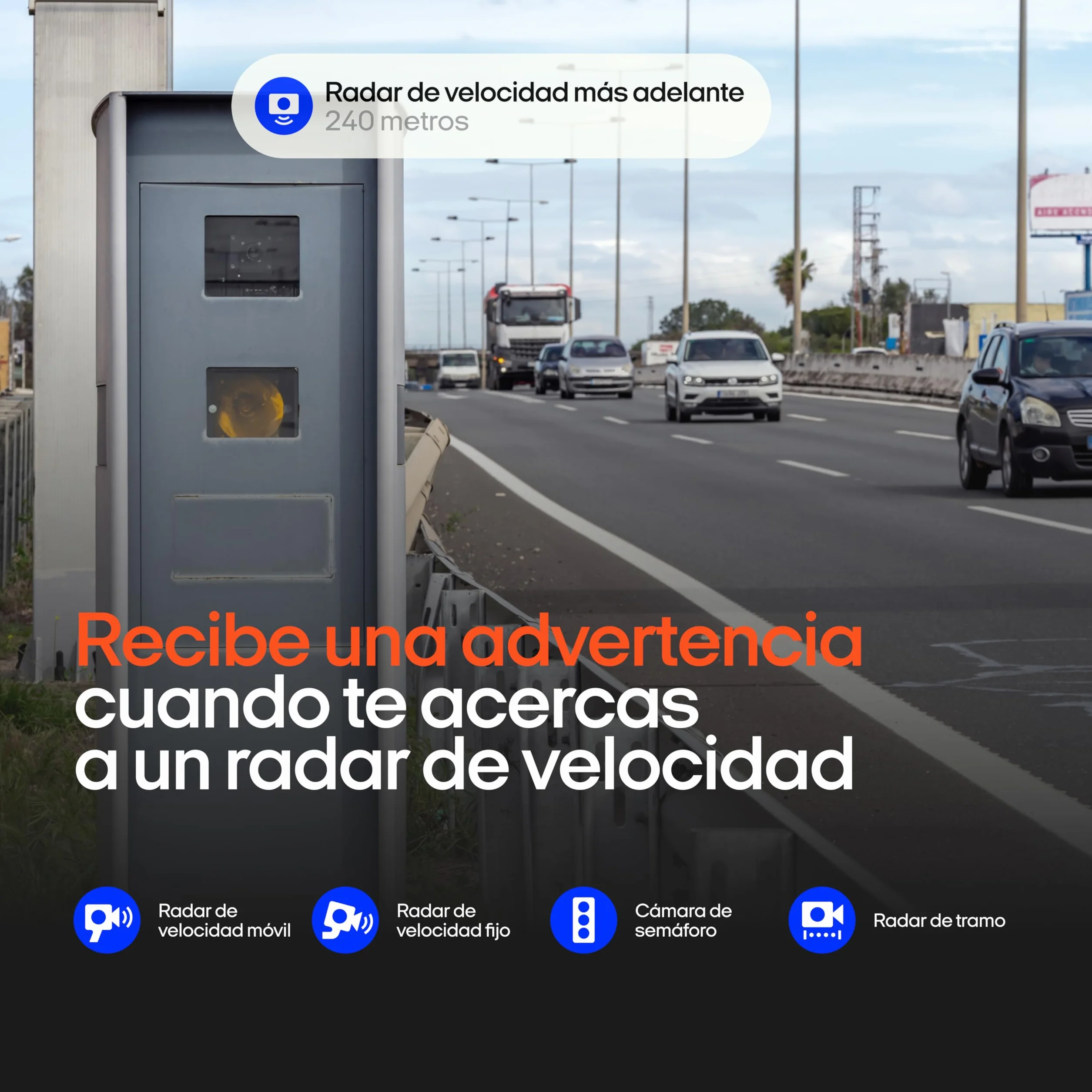 OOONO Co-Driver 1 – Alertas de Peligro en Tiempo Real, Sin Suscripción, Batería Litio 3V, Compatible con Apple CarPlay y Android Auto