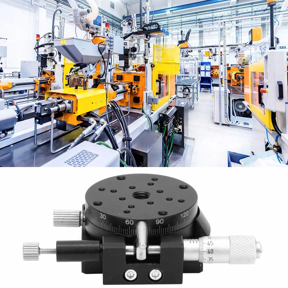 RSP40-L Mesa Deslizante Micrométrica Eje R Plataforma Recorte Deslizamiento Lineal Ajustable Manualmente Rodamientos Rodillos Cónicos
