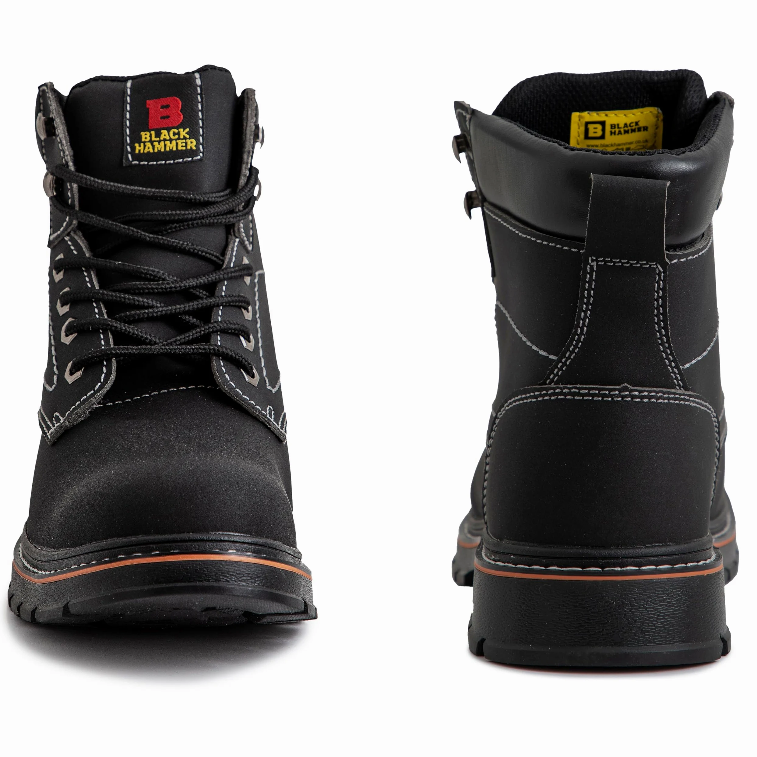 BLACK HAMMER Botas de trabajo de seguridad para hombre puntera y entresuela de acero, resistentes al agua, perfectas para almacenes y trabajos cotidianos, con suela de goma 2600 S3 SRC