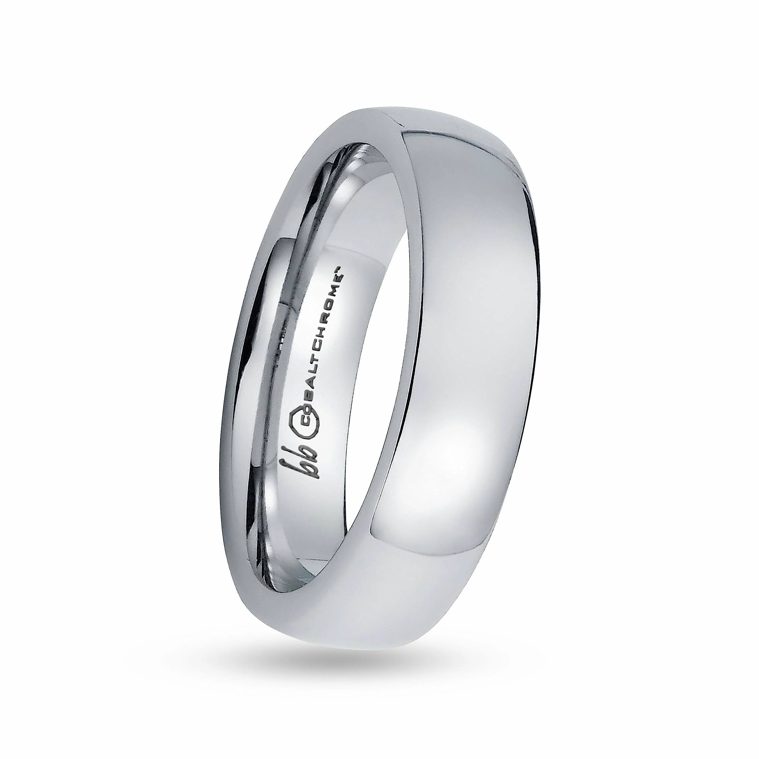 7 mm Confort Ajuste Boda Banda Anillo de Cromo Cobalto