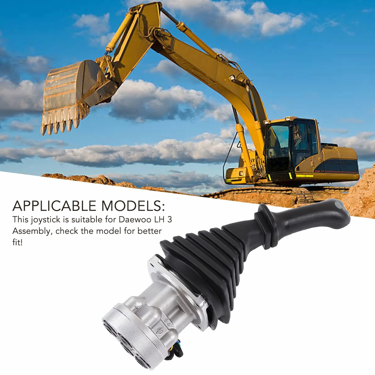 Excavador Joystick Controlador Aloy Acero Mango de operación Válvula piloto LH 3 Reemplazo duradero