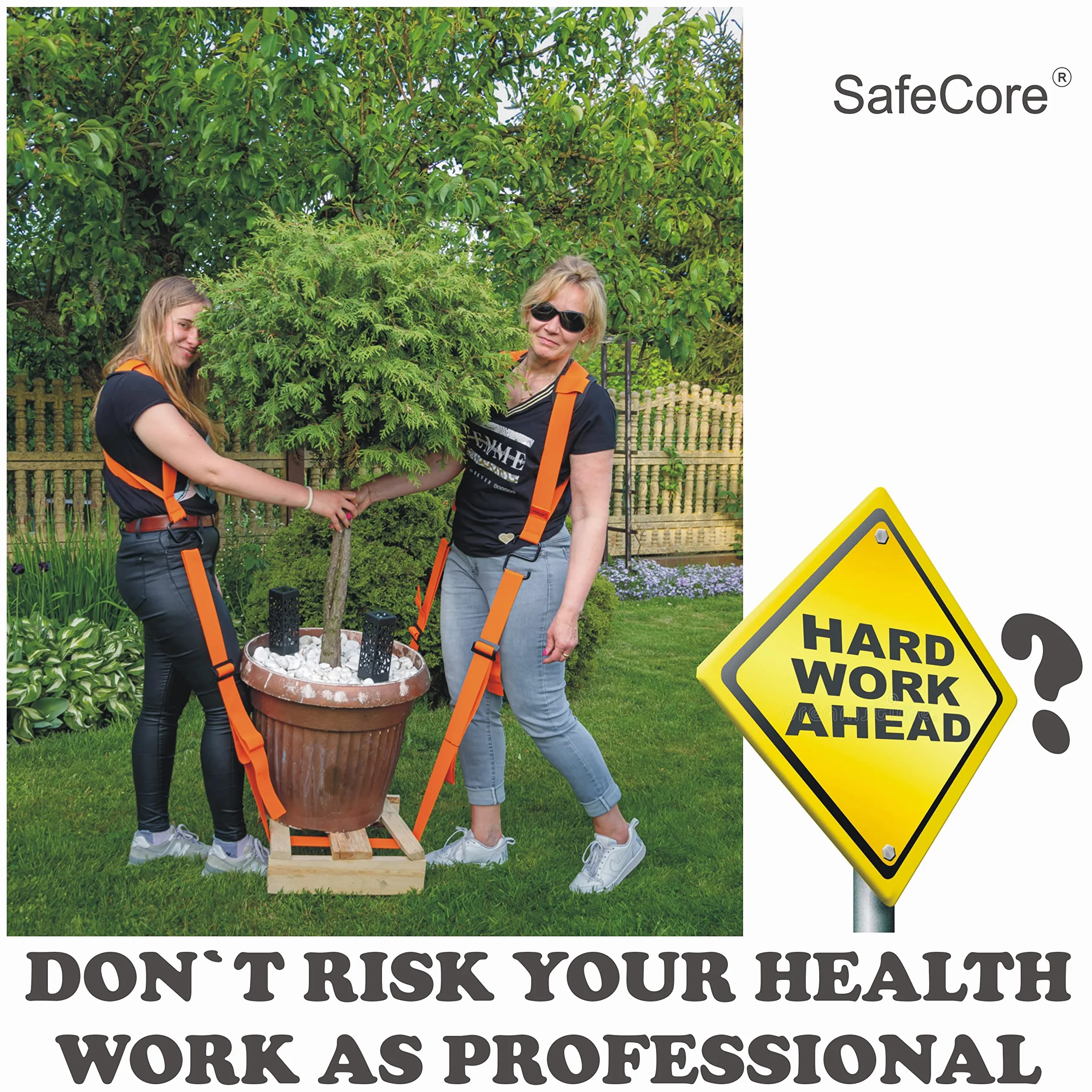 SafeCore Cinturón de Transporte 2 Personas 500 kg, Correas 4 m, Ajustables