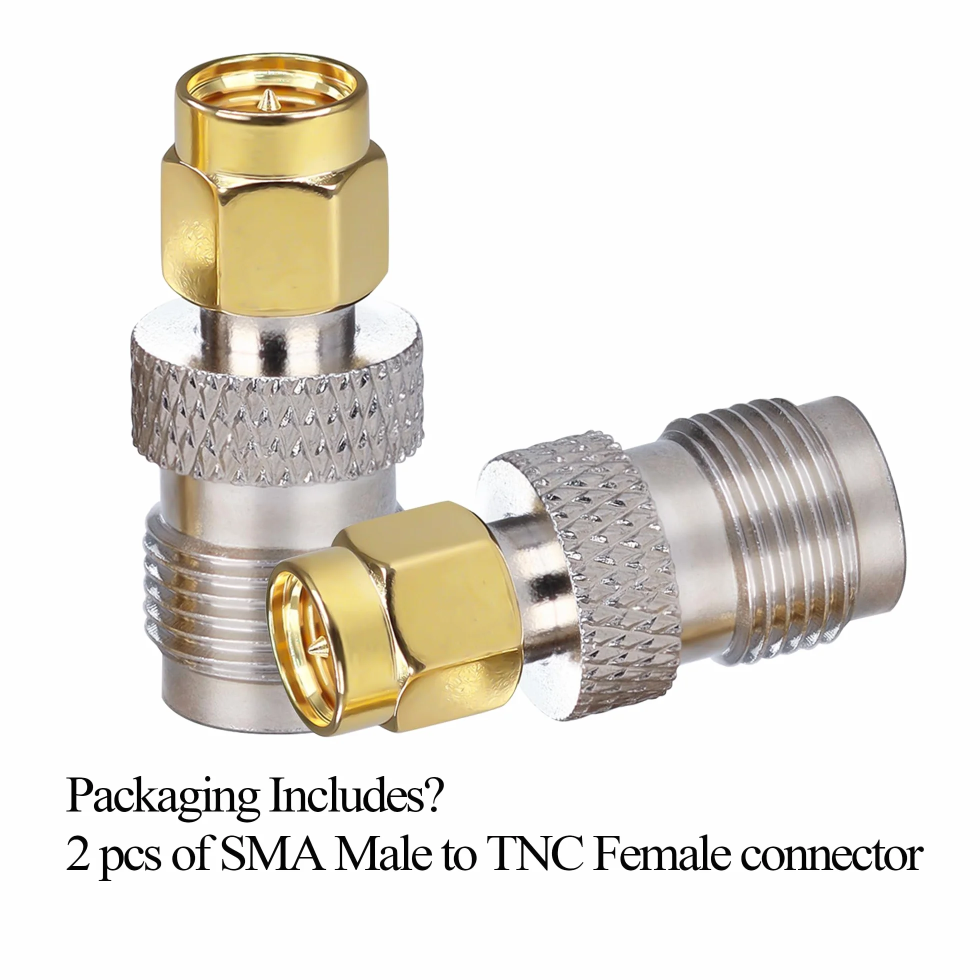 Adaptador SMA a TNC, Conector Coaxial SMA Macho a TNC Hembra 2 Piezas