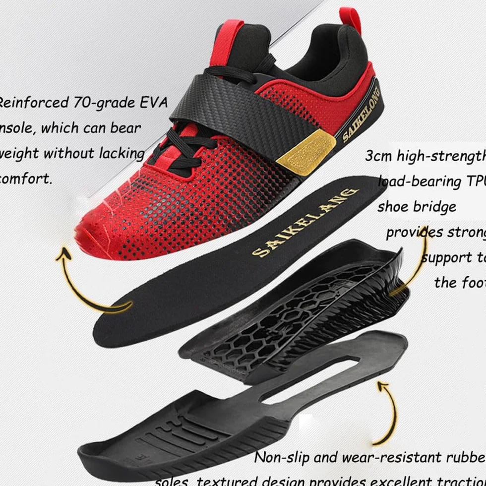 Zapatillas de Powerlifting para Entrenamientos Pesados,Zapatillas para Sentadillas para Hombre,Zapatillas de Halterofilia para Levantamiento de Potencia Culturismo,Trainer,Zapatos de Fitness,39-46 EU
