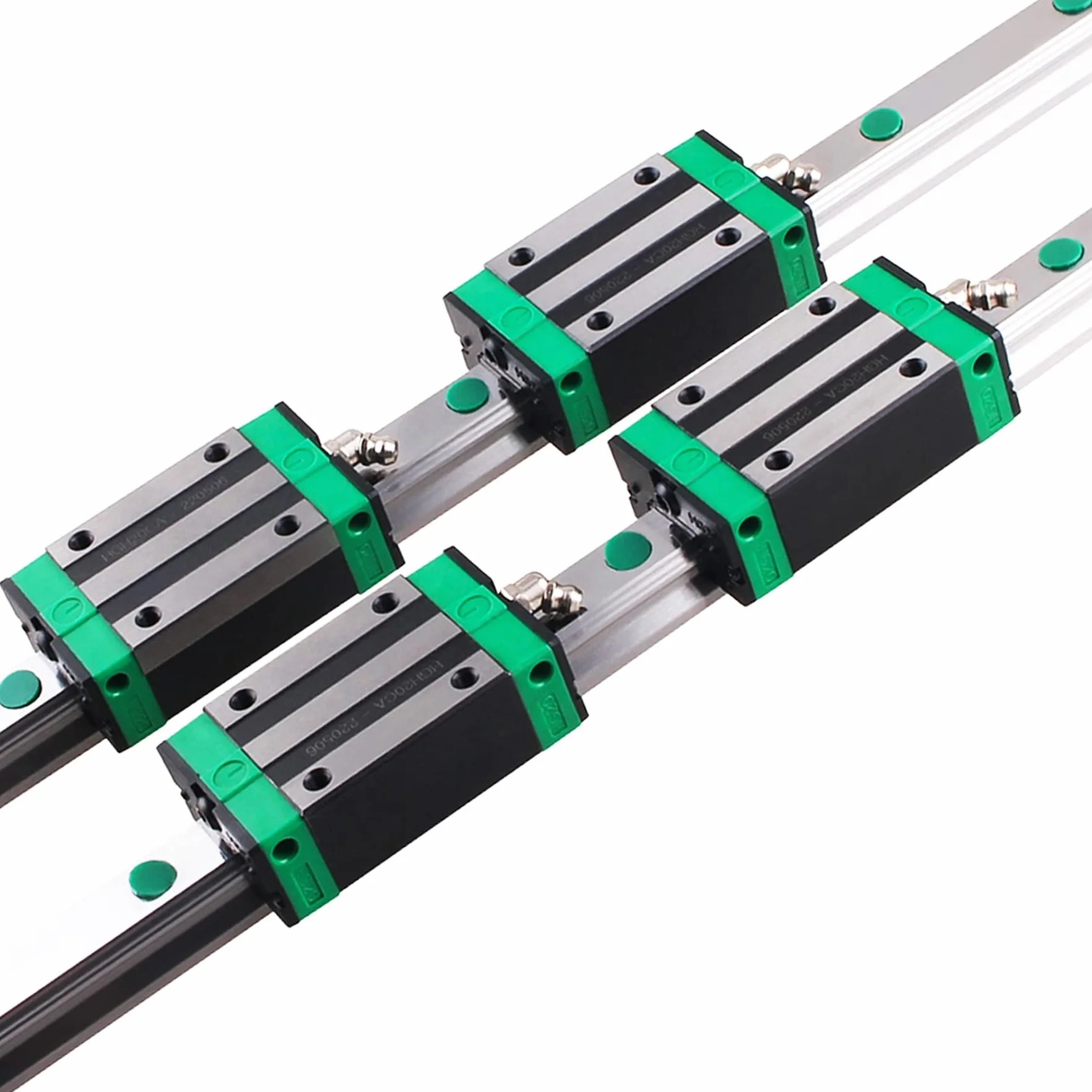 Guía lineal HGR20 2 piezas 400mm con 4 bloques deslizantes HGH20CA + tornillo M5 x 16 + protección C5 para CNC