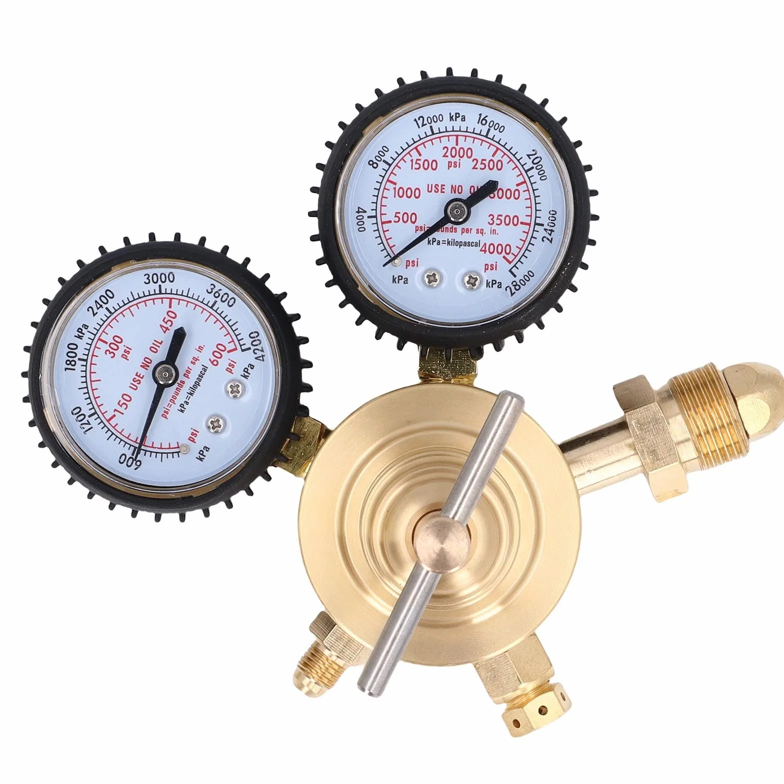 Regulador de nitrógeno CGA580, entrada 0-600 PSI, salida 1/4 pulgada conexión macho, manguera 60 pulgadas para pruebas de presión