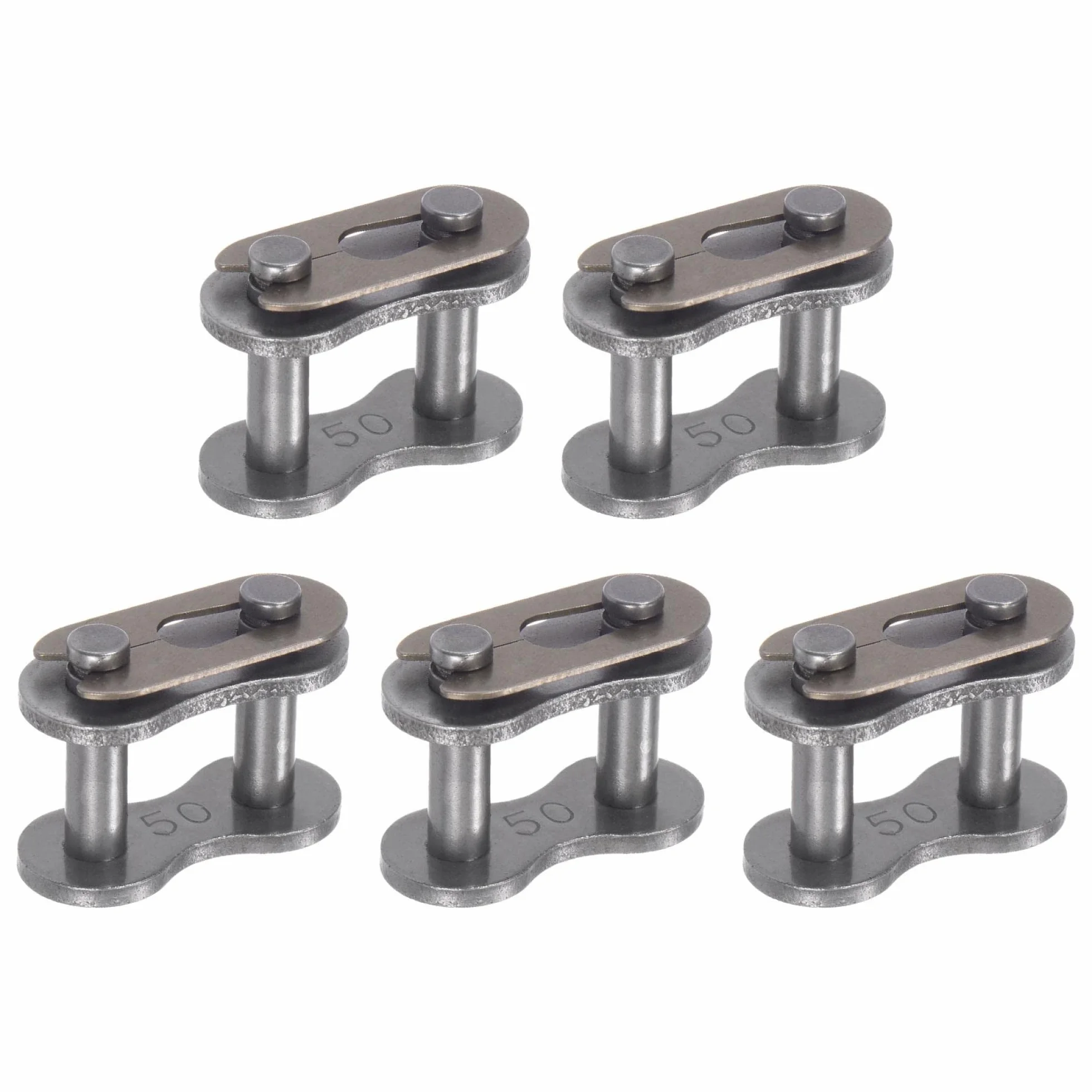 sourcing map 5 rodillos de eslabones de conector maestro de cadena #50 acero al carbono 5/8 pulgadas
