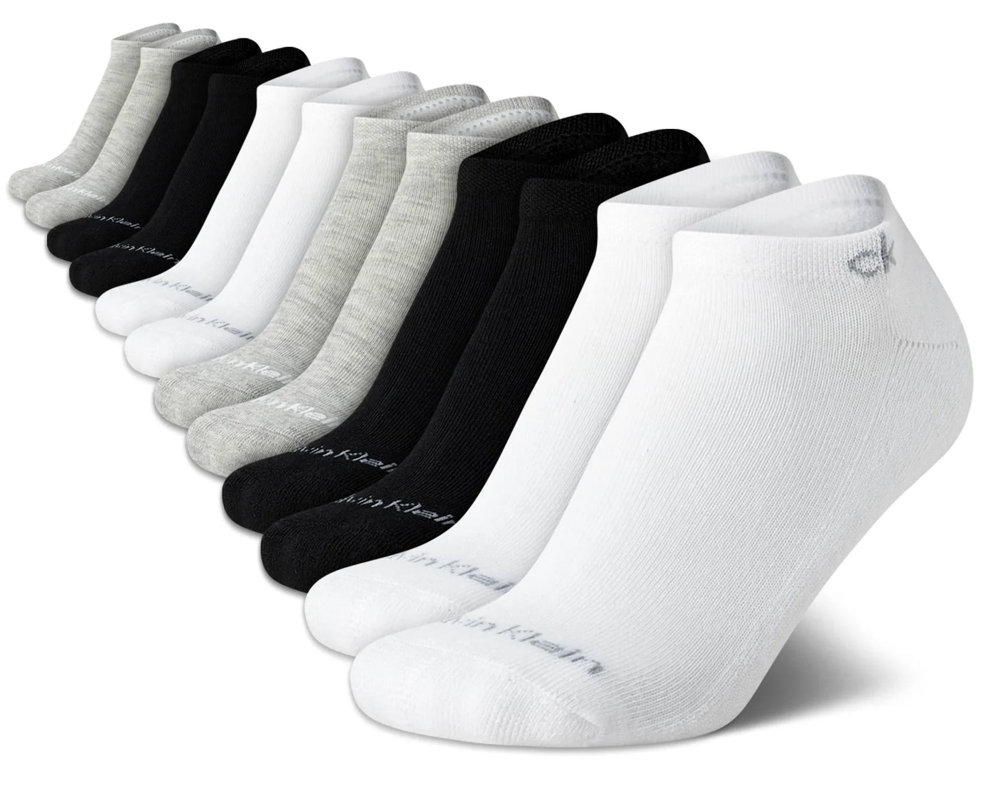 Calvin Klein Calcetines invisibles para mujer, paquete de 12 unidades, suaves, elásticos, transpirables, atléticos, de corte bajo, para mujer (talla de zapato: 4-10)