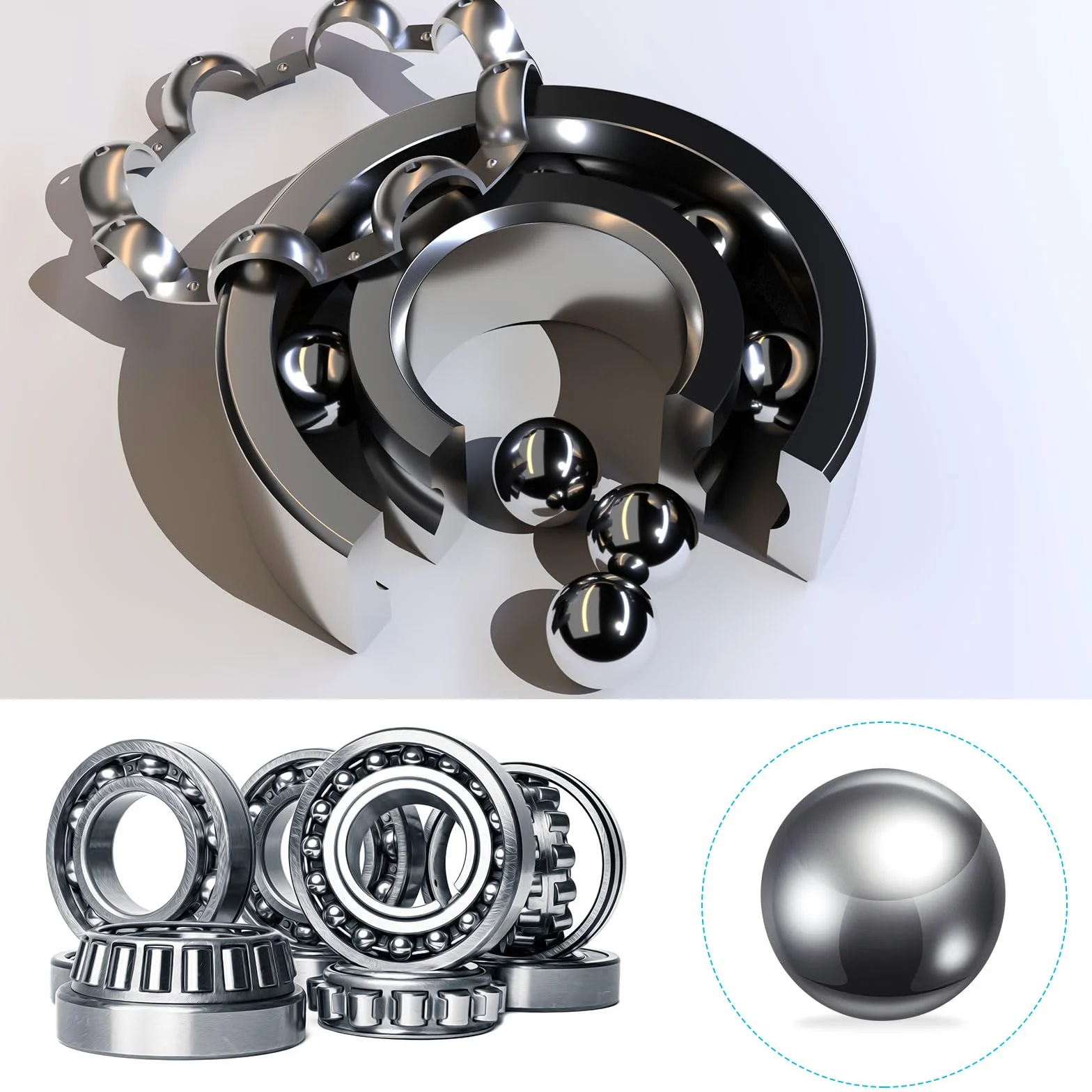 METALLIXITY Bolas De Precisión G10 8mm 20 Piezas, Bolas De Rodamiento De Acero Cromado
