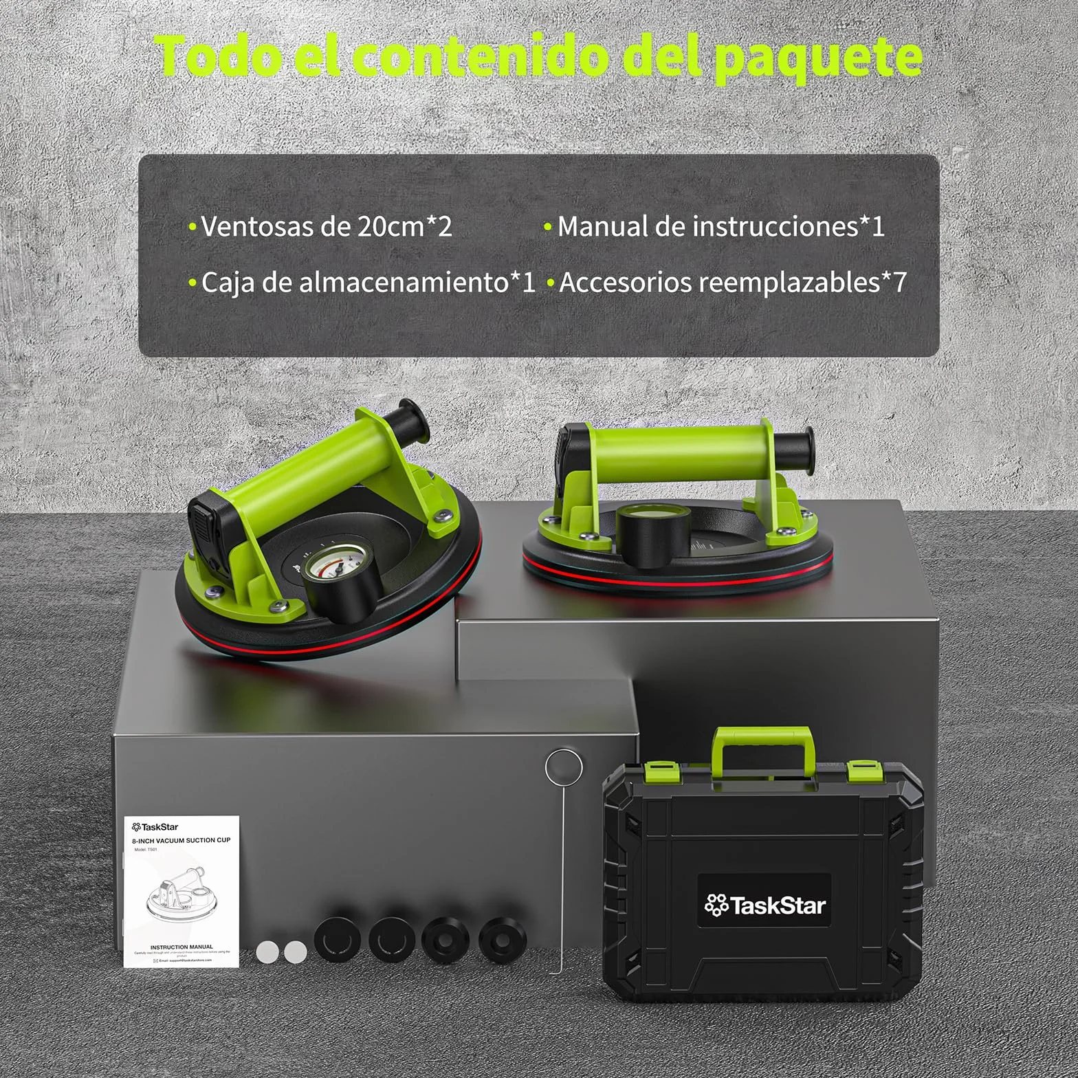 Ventosas para Azulejos 200KG Alta Resistencia TaskStar 2 Piezas