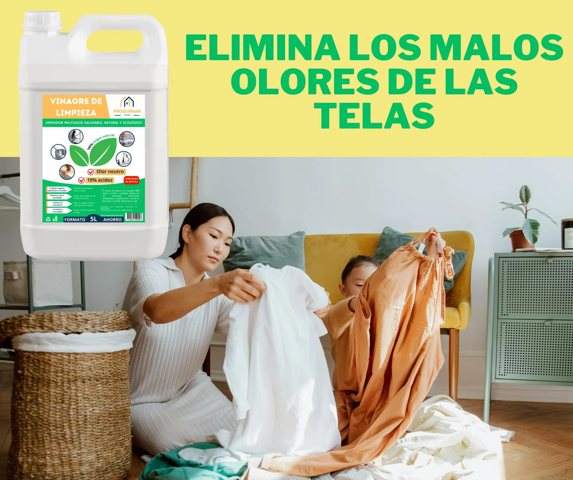 Vinagre de Limpieza 10º Limpiador Natural Multiusos Desengrasante Desinfectante Ecológico