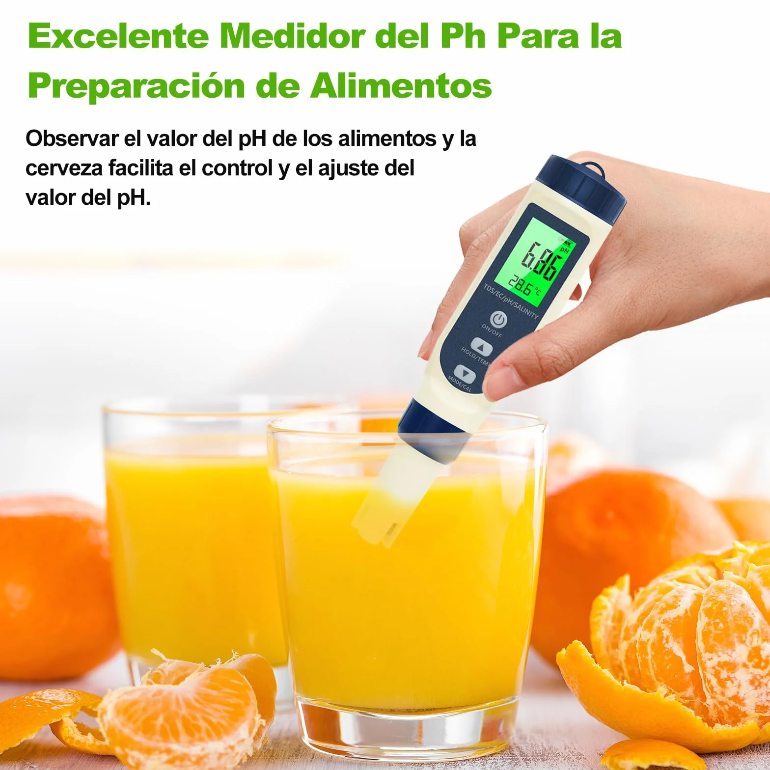 Pious Medidor PH 5 en 1 PH/TDS/CE/Salinidad/Termómetro con Pantalla LCD Alta Precisión para Hidropónica Piscinas