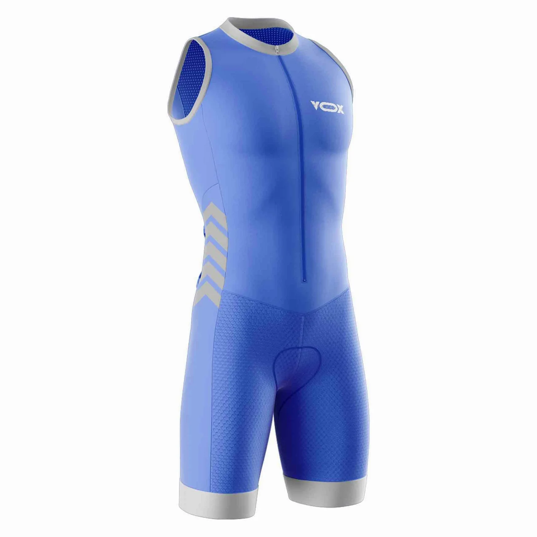 Traje de Triatlón Hombre sin Mangas – Tejido Lycra Transpirable para Natación, Ciclismo y Carrera | Absorbe la Humedad & Alta Elasticidad
