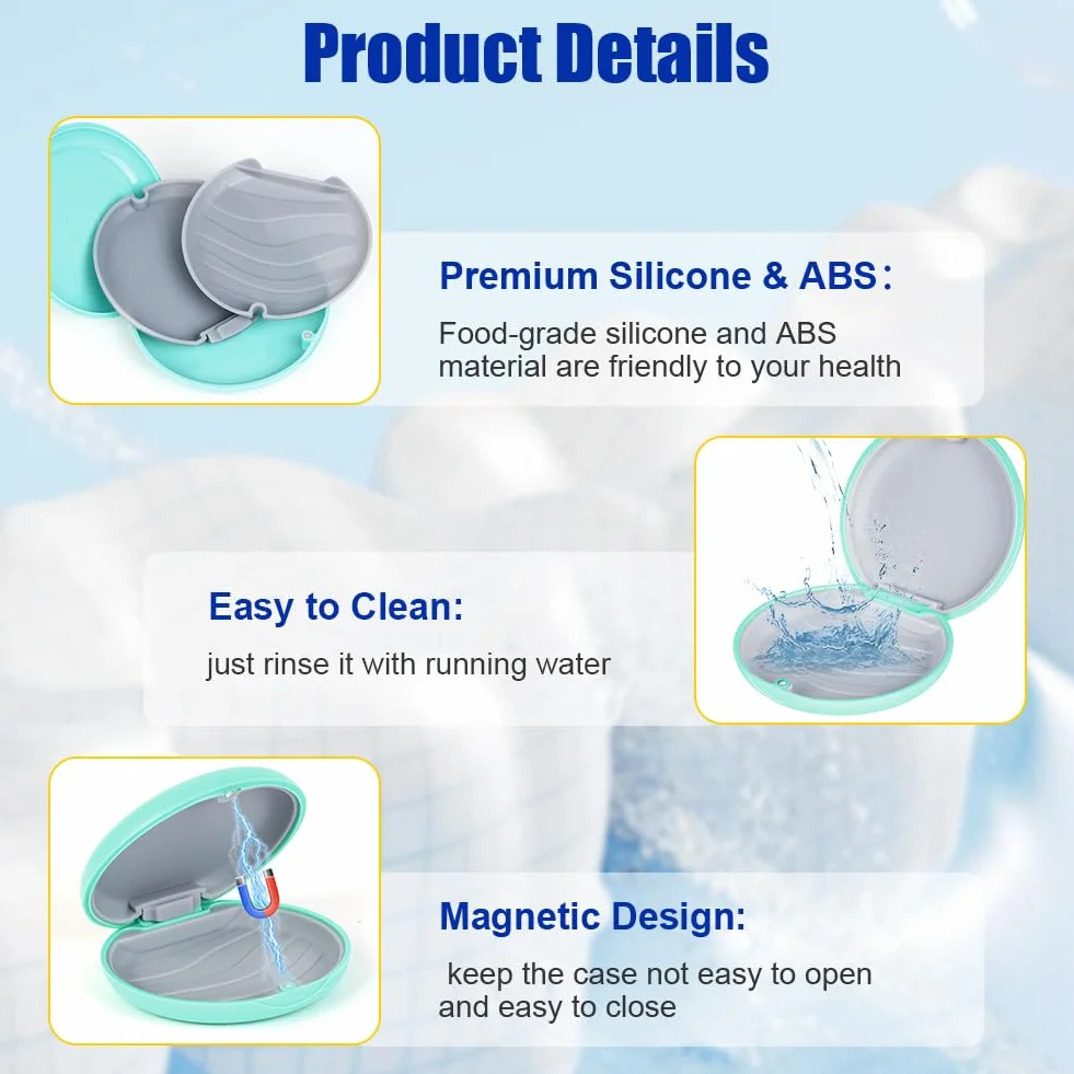 Flintronic Caja Férula Dental Ortodoncia Almacenamiento Funda Alineadores Aparatos Dentales Resistente Fácil Limpiar 2 Herramientas