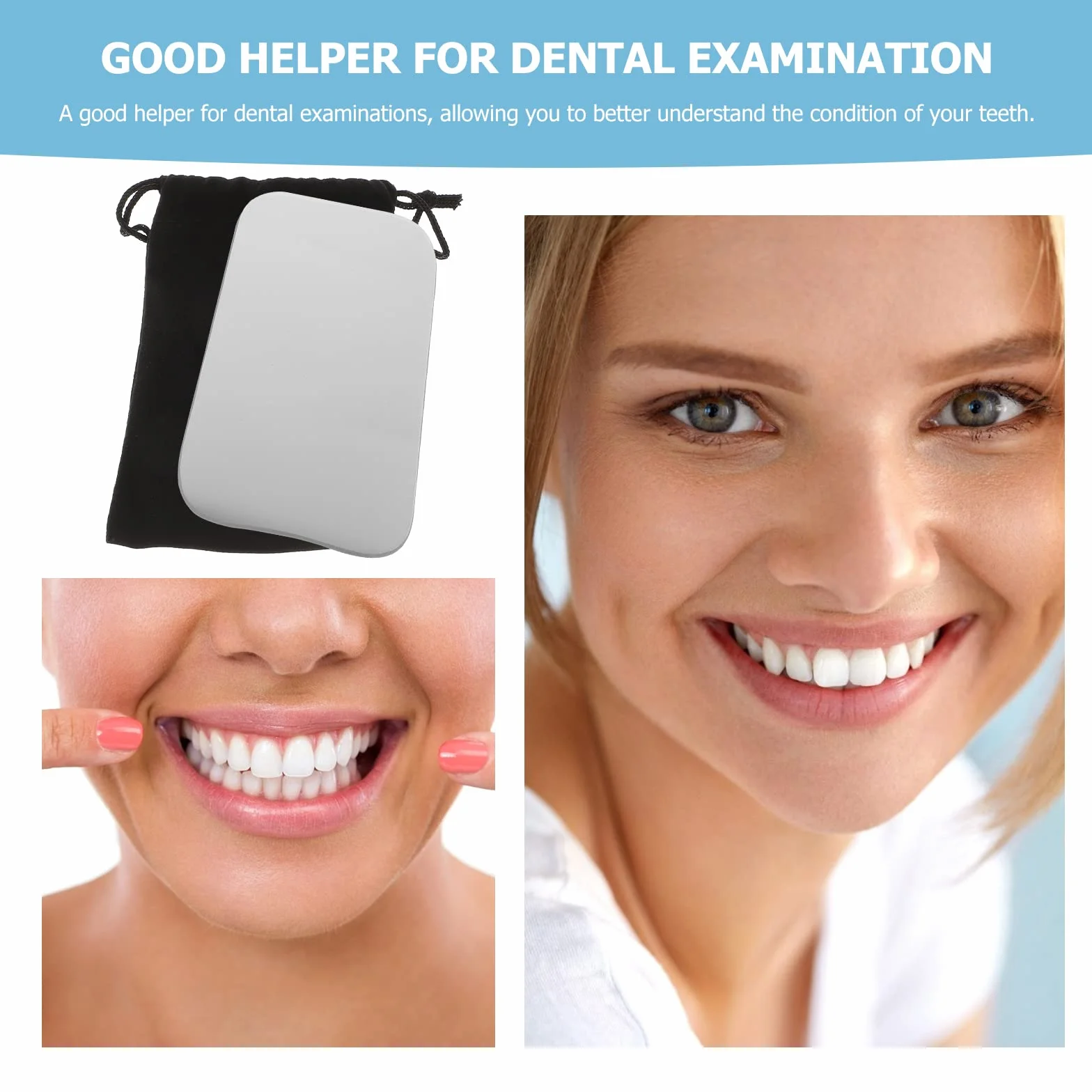 Healifty Reflector Dental De Doble Cara Para Fotografía Intraoral 4.64x2.55x0.19in