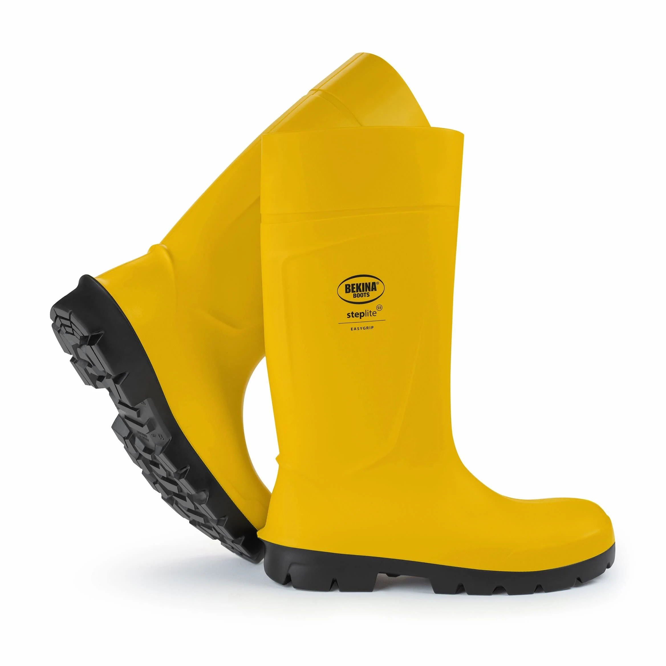 Botas de Seguridad, Hombres, con Puntera y Suela de Acero de Seguridad, Poliuretano, Muy Ligeras, Incl. Plantilla para pies Calientes y Secos, Amarillo, EU 43