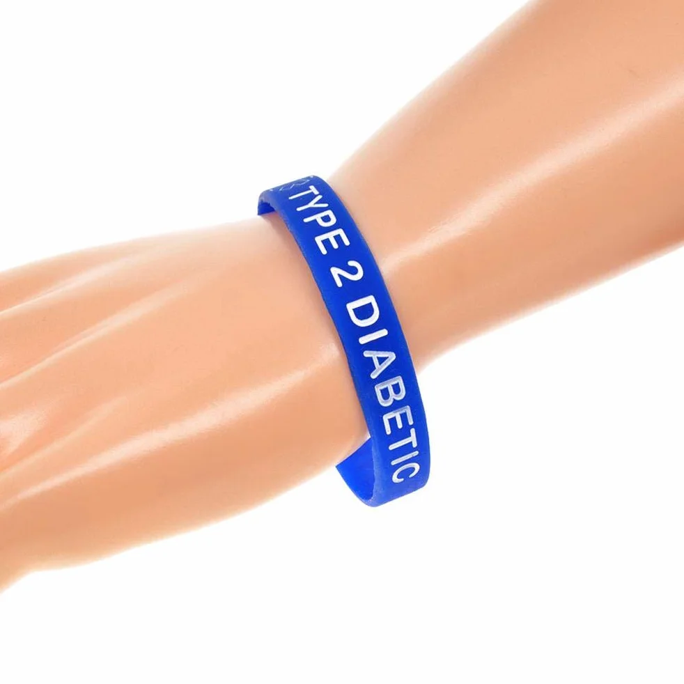 Pulseras de silicona para diabetes tipo 2, paquete de 5