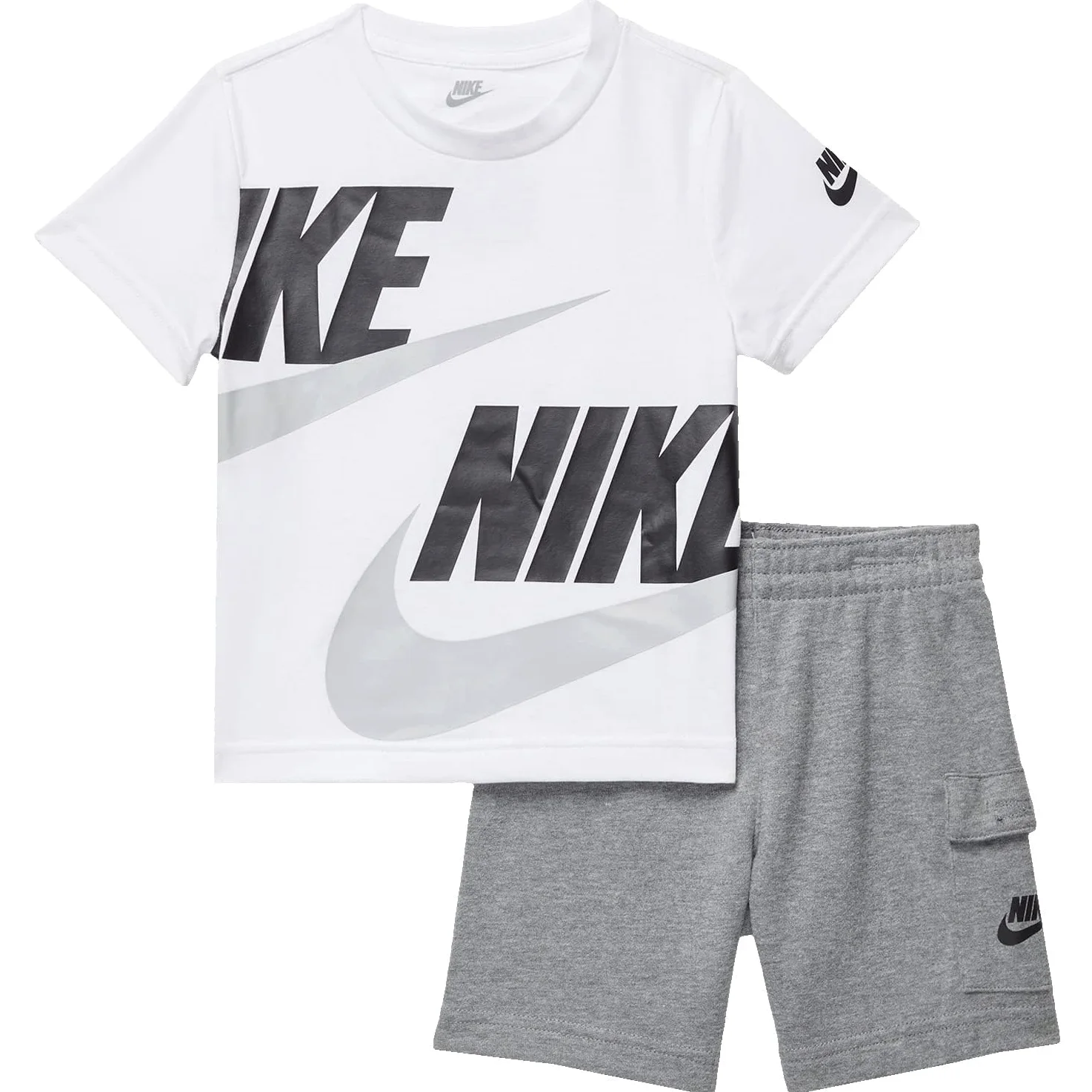 Nike Conjunto de camiseta deportiva y pantalones cortos cargo para bebé niño (bebé)