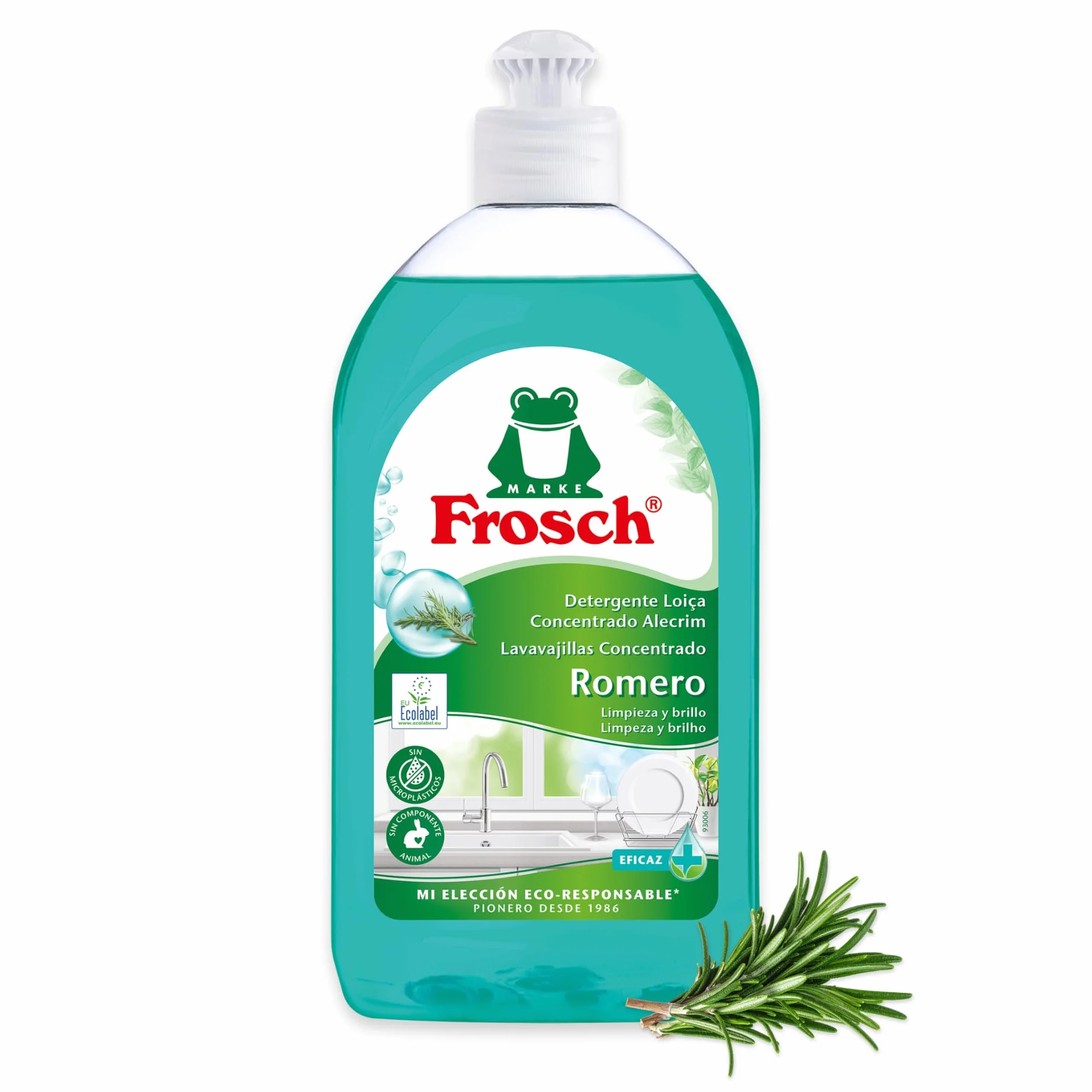 Frosch Lavavajillas a Mano Líquido Concentrado Ecológico Romero 500ml