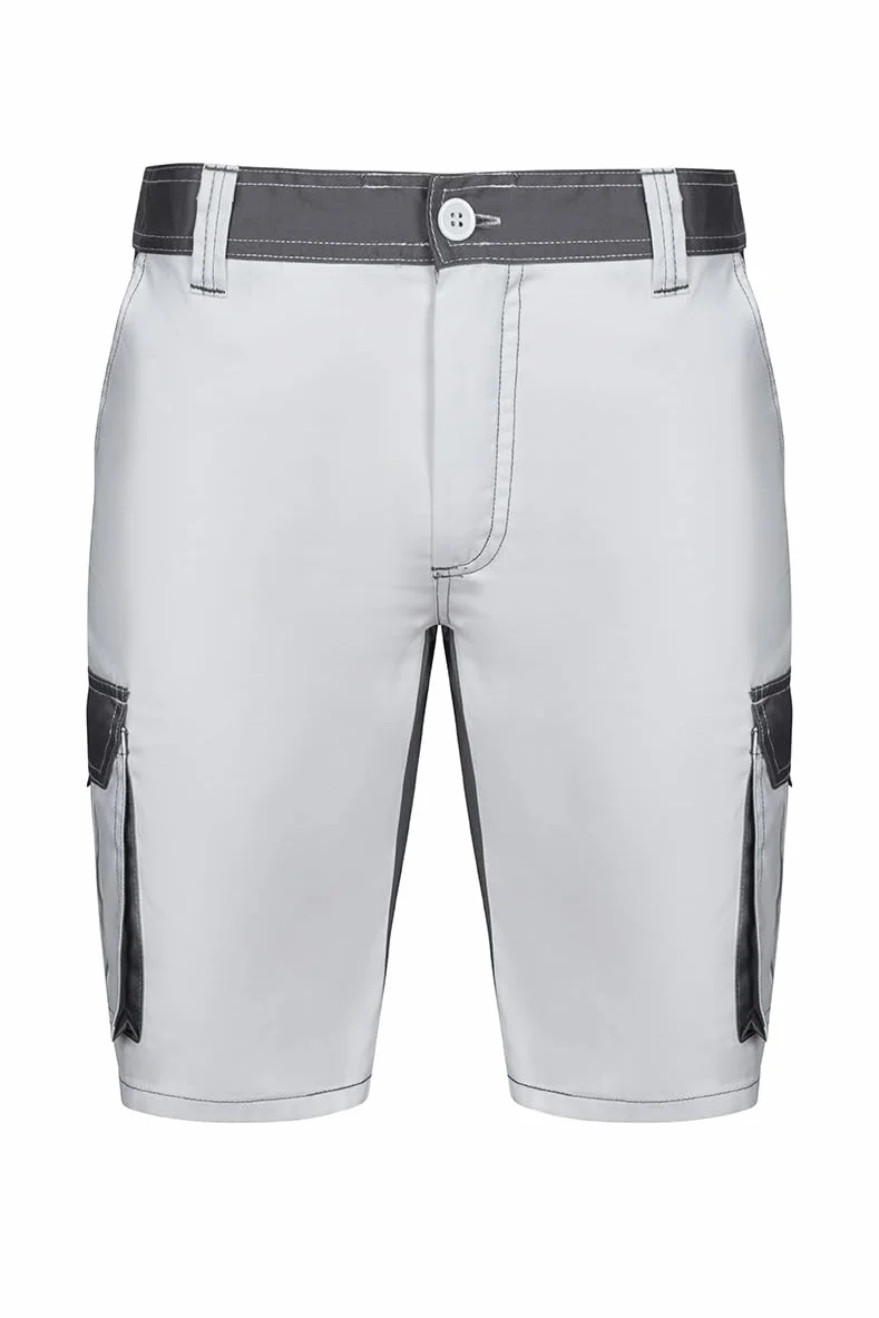 Velilla - 103021B; Bermuda bicolor multibolsillos; color blanco y gris; talla 48