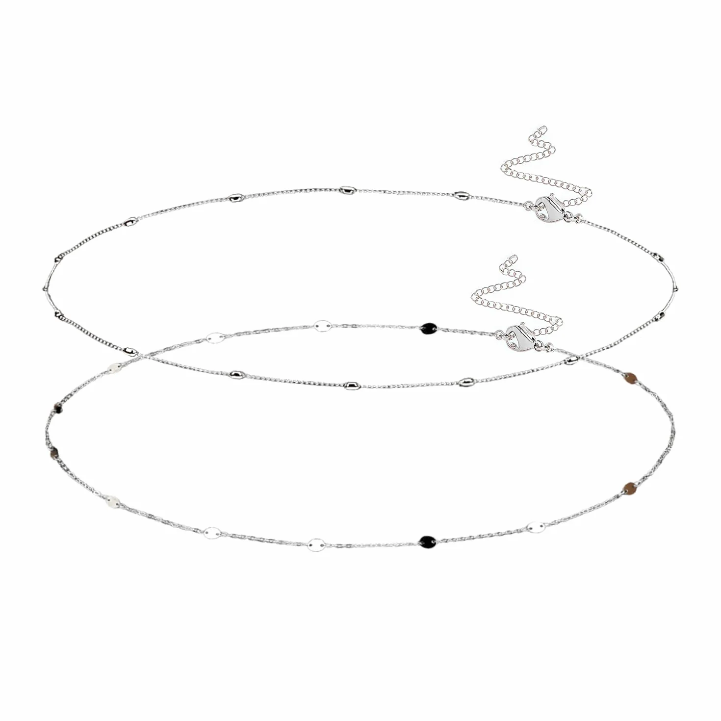 2PCS Cadena Cintura, Impermeable Belly Chain, Ajustable Body Chain Mujer, Joya para el Cuerpo