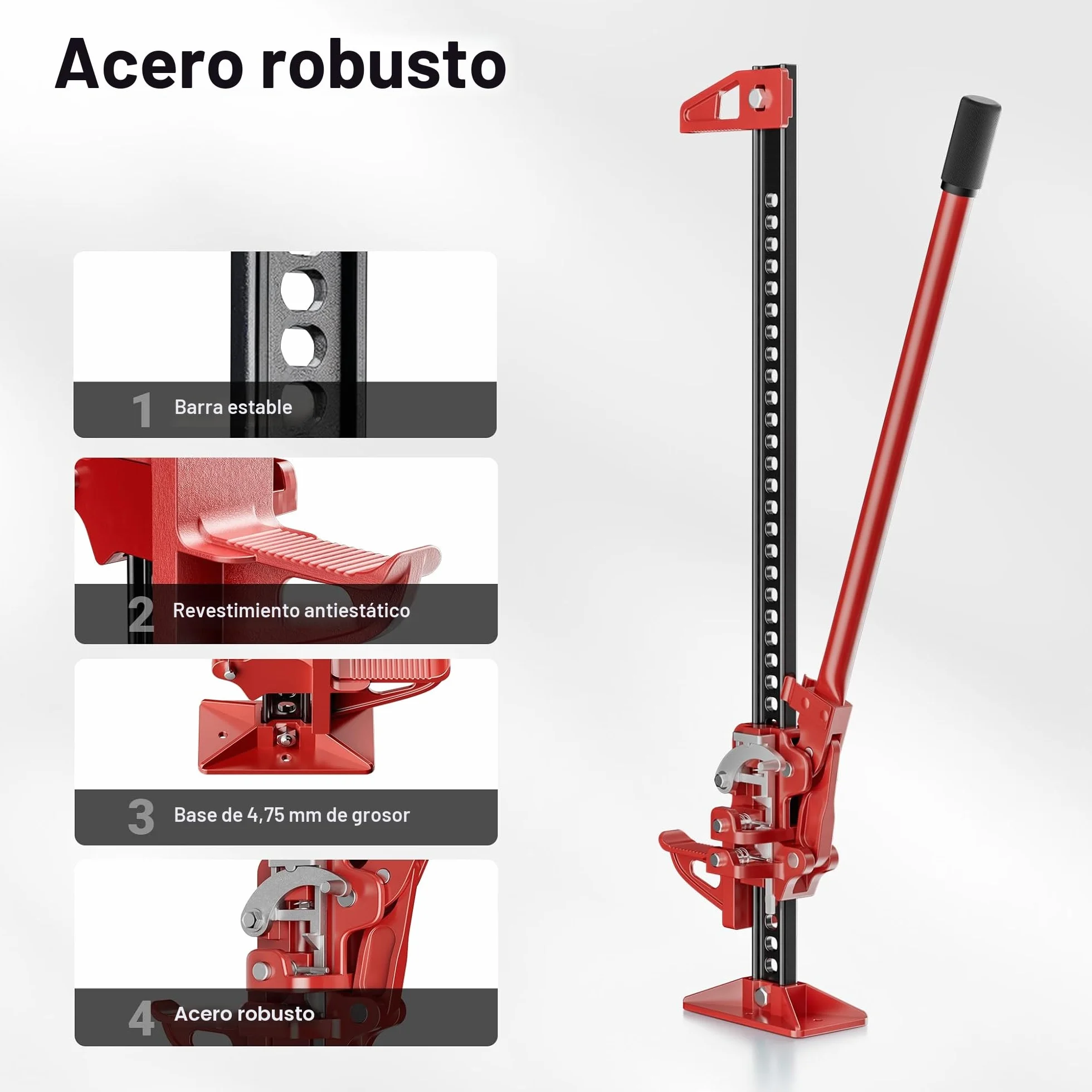 WilTec Gato de trinquete High Lift 3000 kg 12,2-76 cm