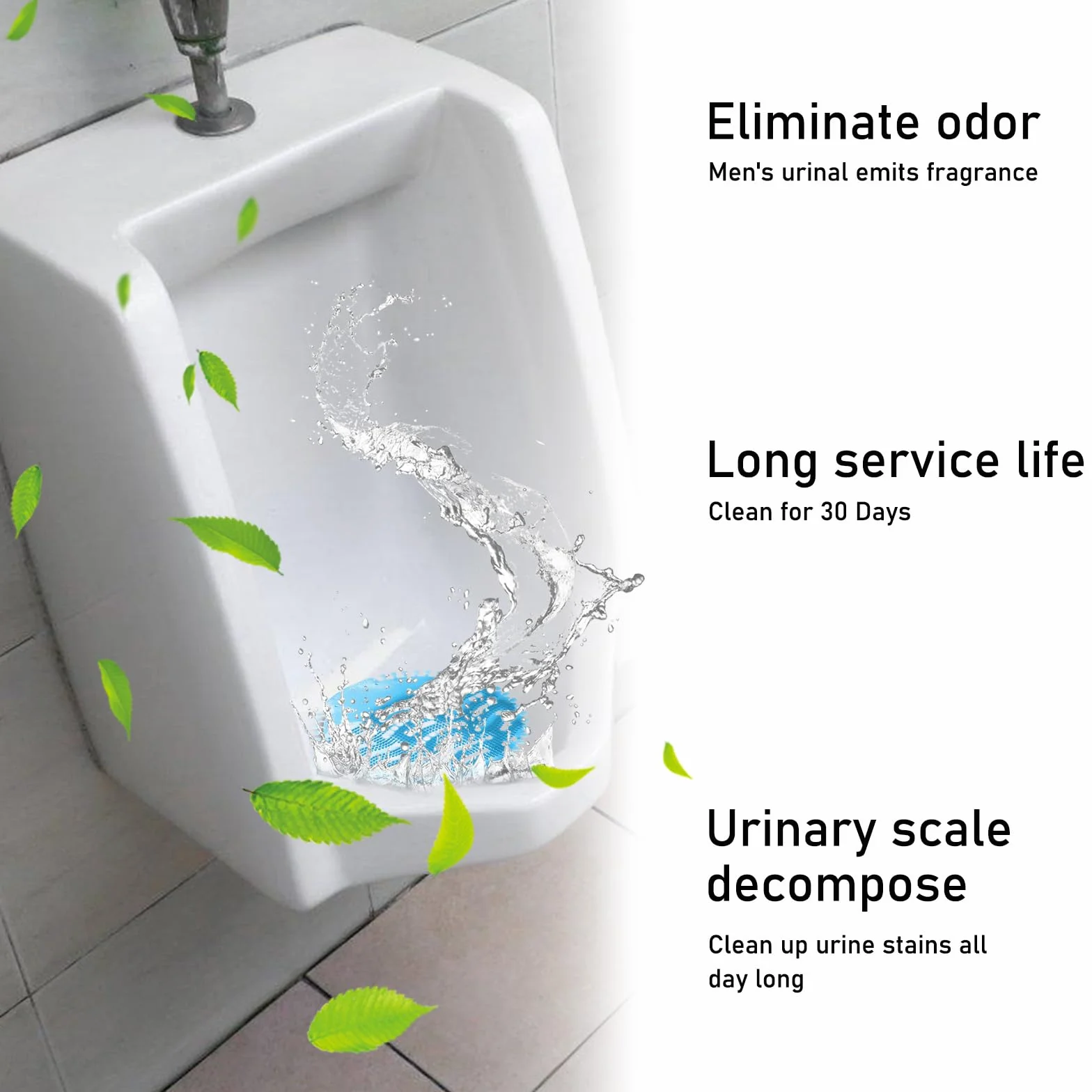 Protector para urinario con aroma, piedras de aire fresco, protección contra salpicaduras, universal