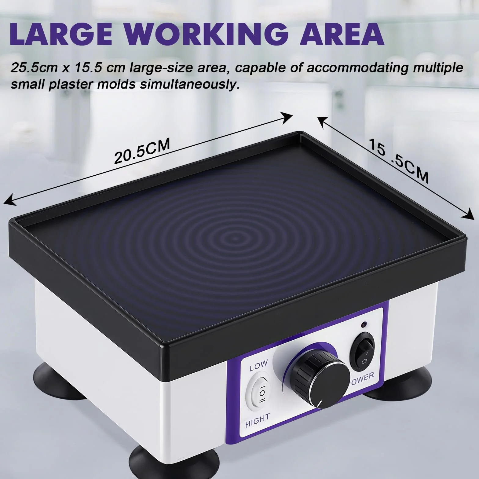 YUCHENGTECH Placa Vibratoria de Yeso 120W Eléctrica Velocidad Ajustable