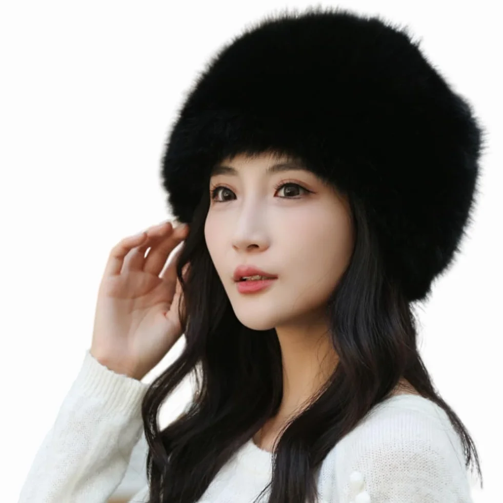 Sombrero de invierno de piel sintética, estilo cosaco ruso, sombrero de invierno para mujer, a la moda, resistente al viento, para clima frío, para el hogar, viajes, esquí, senderismo