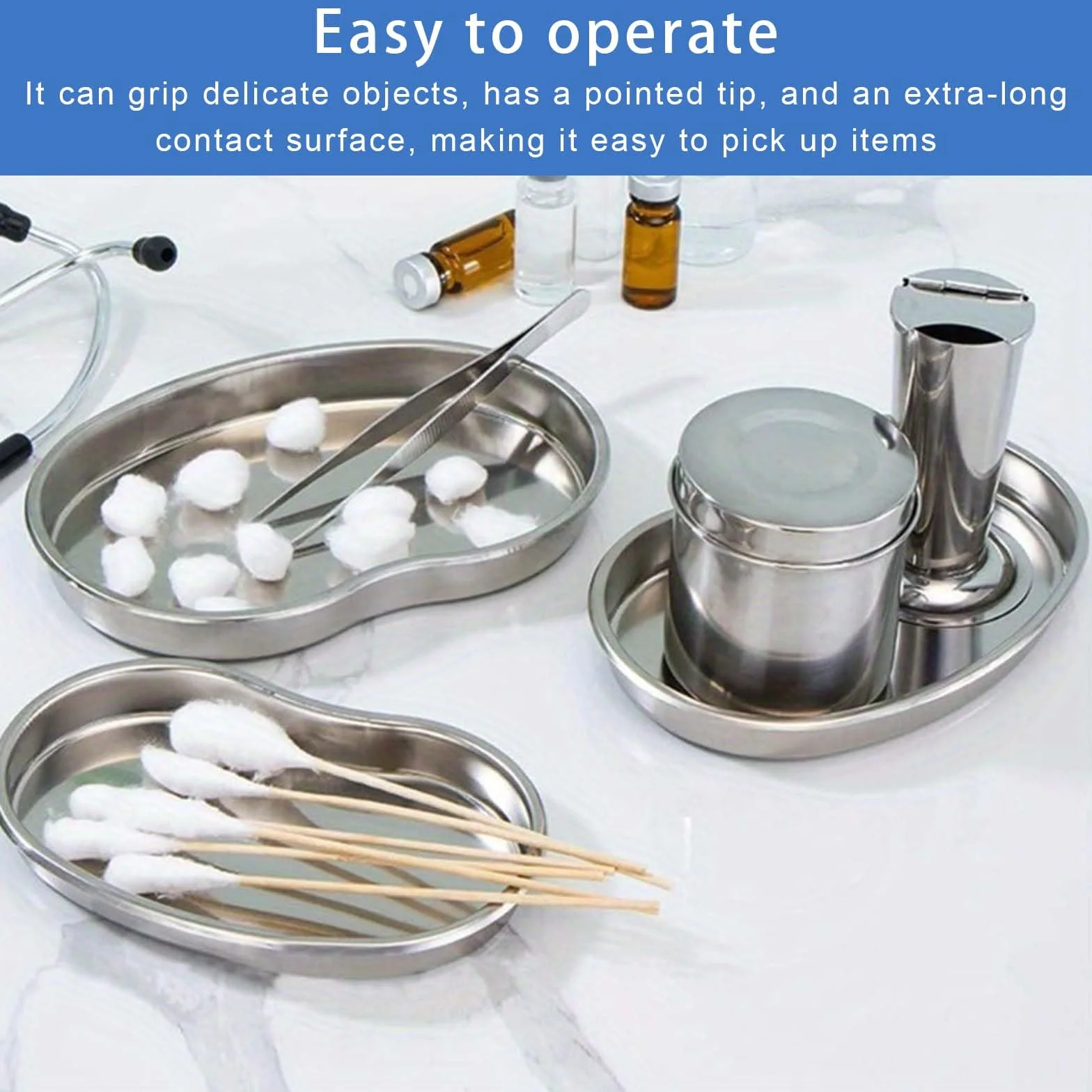 Bandejas para Instrumentos Acero Inoxidable Nierenschale 3 Piezas