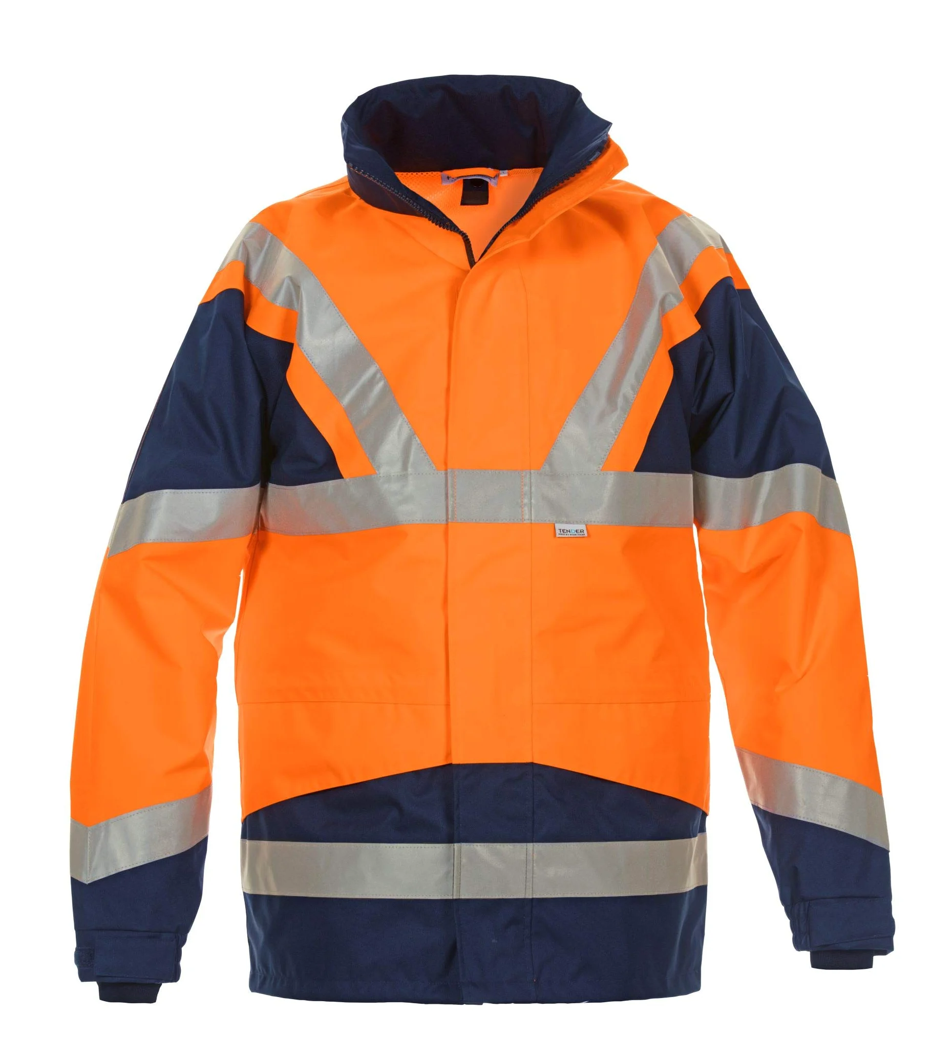 052035O Pluto Parka chamarra exterior, 100% poliéster, tamaño mediano, naranja/azul marino