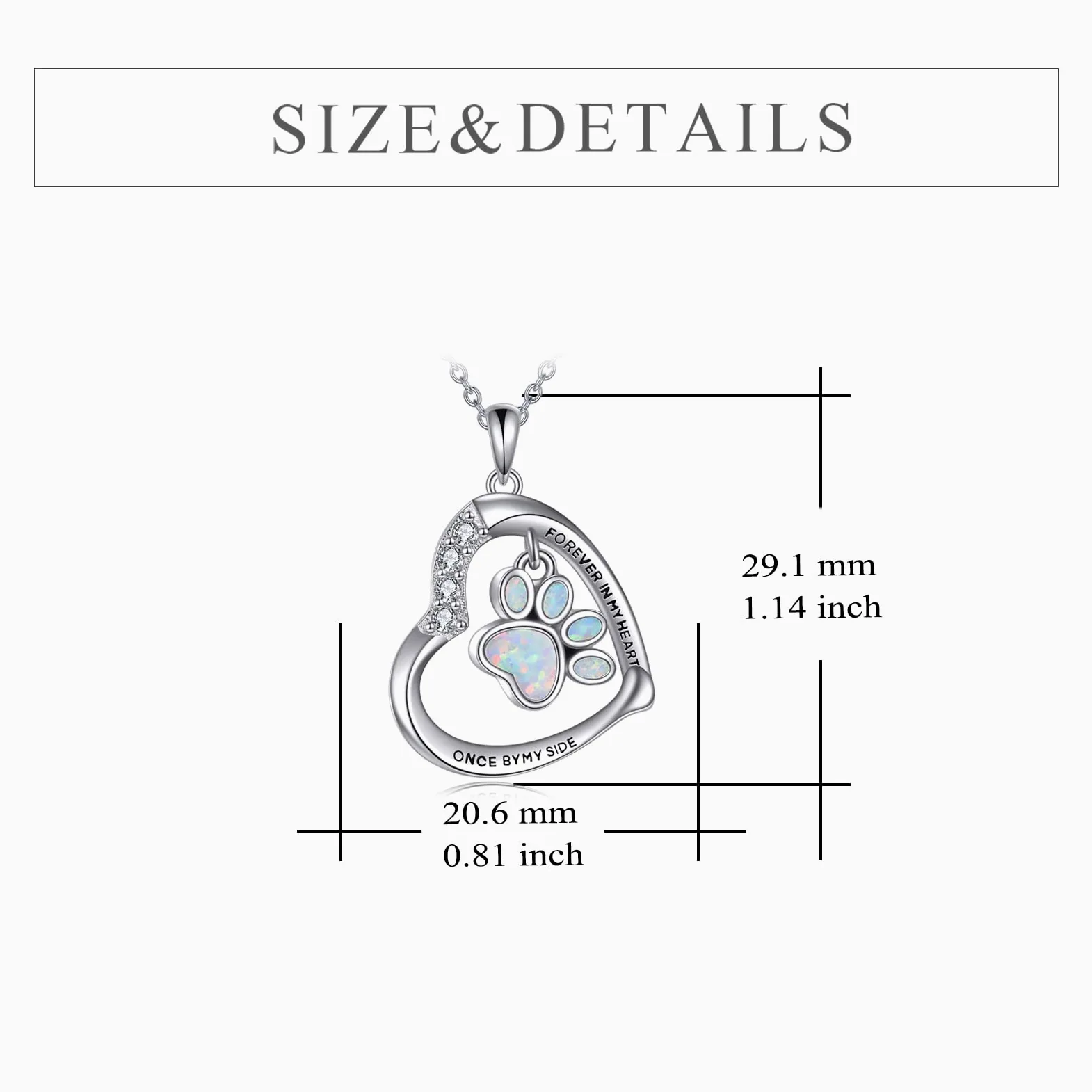 YFN Collar de plata de ley con estampado de pata, colgante de perro, gato, gato, perro, conmemorativo, regalos para mujeres y niñas, Normal, Plata esterlina, Sin piedra preciosa