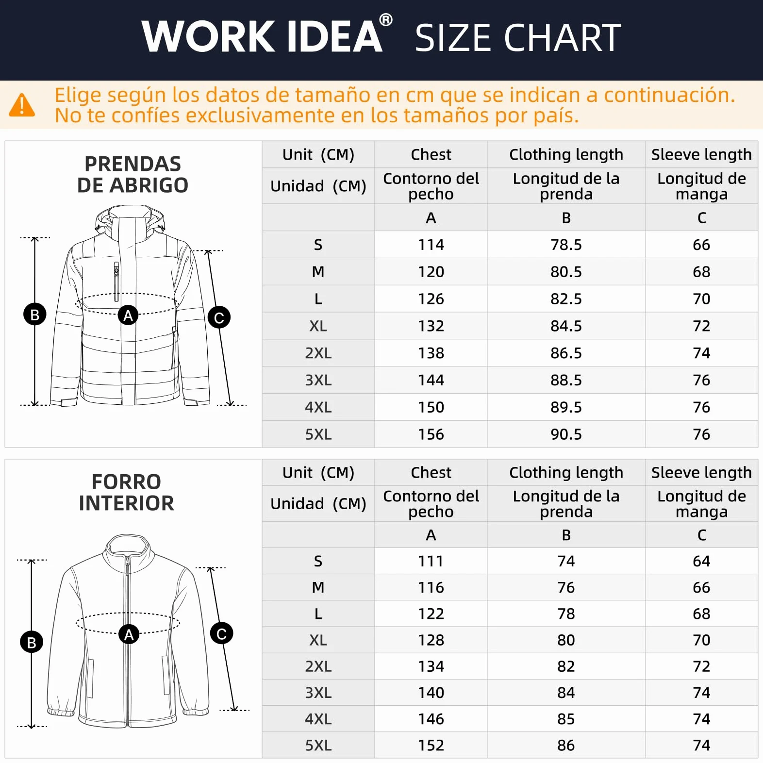 WORK IDEA Versátil chaqueta de trabajo 3 en 1 con reflectores. Impermeable, resistente al viento, transpirable. Ropa de trabajo de invierno ideal y chaqueta de seguridad para todas las estaciones