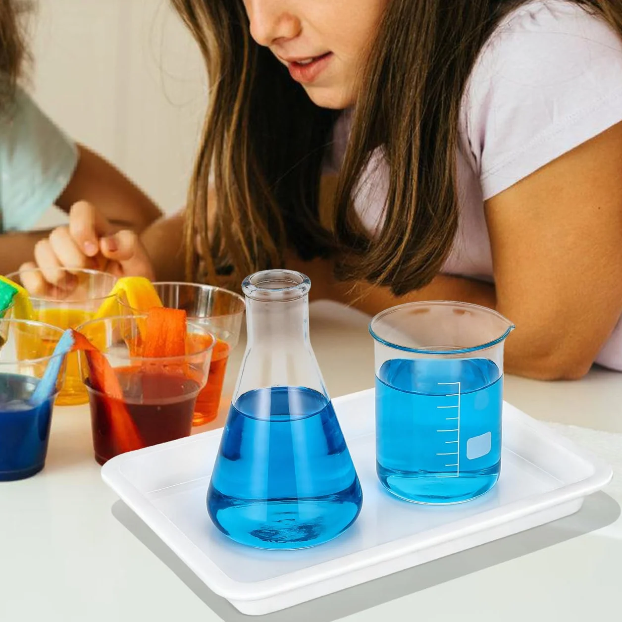 Bandejas Laboratorio Trayectoria Resistente Ácidos y Álcalis 4 Piezas Experimentos Químicos