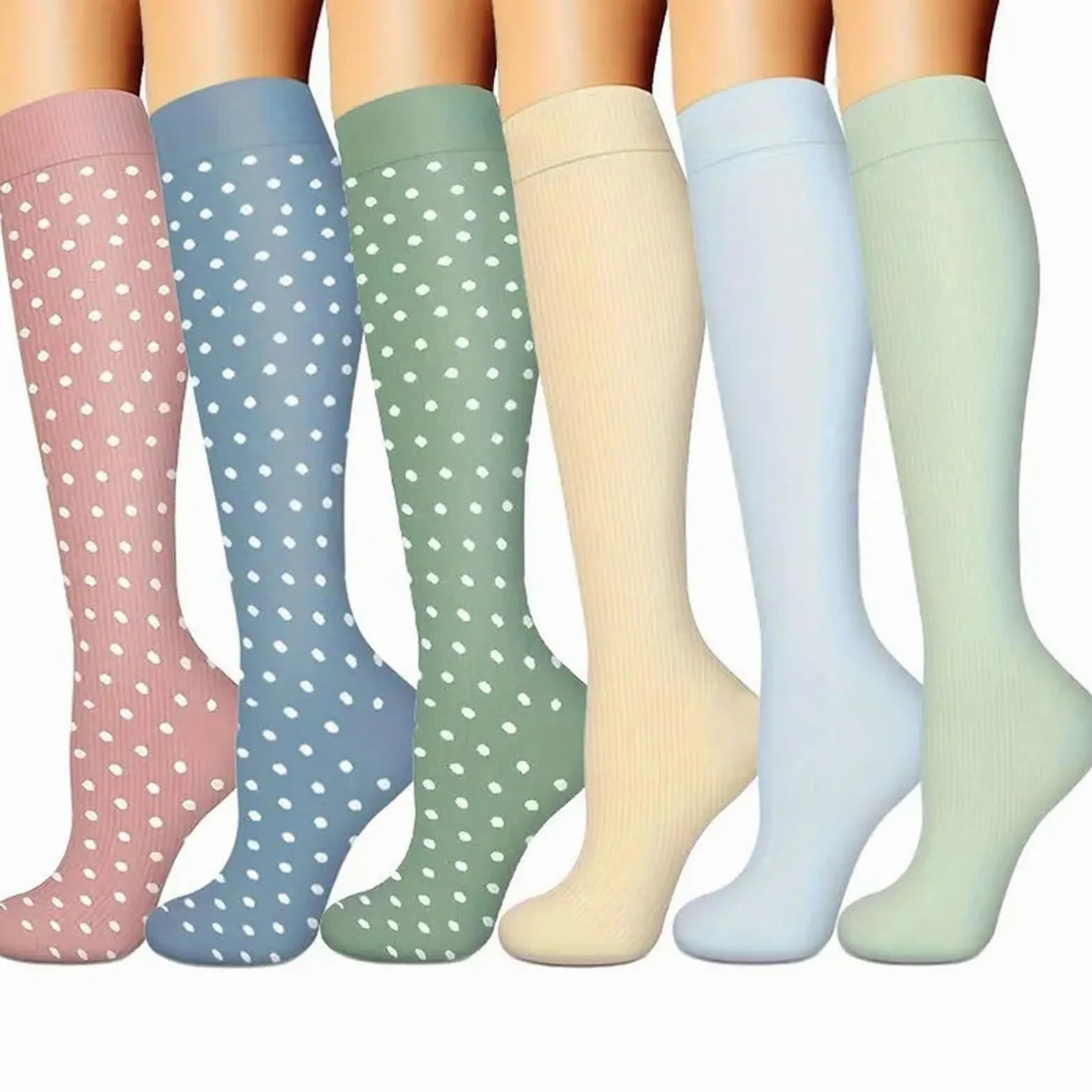 Medias De Compresion 6 Pares de Calcetines de compresión for Enfermeras, Calcetines de compresión for Deportes de Animales, for Mujeres, for Correr(L XL)