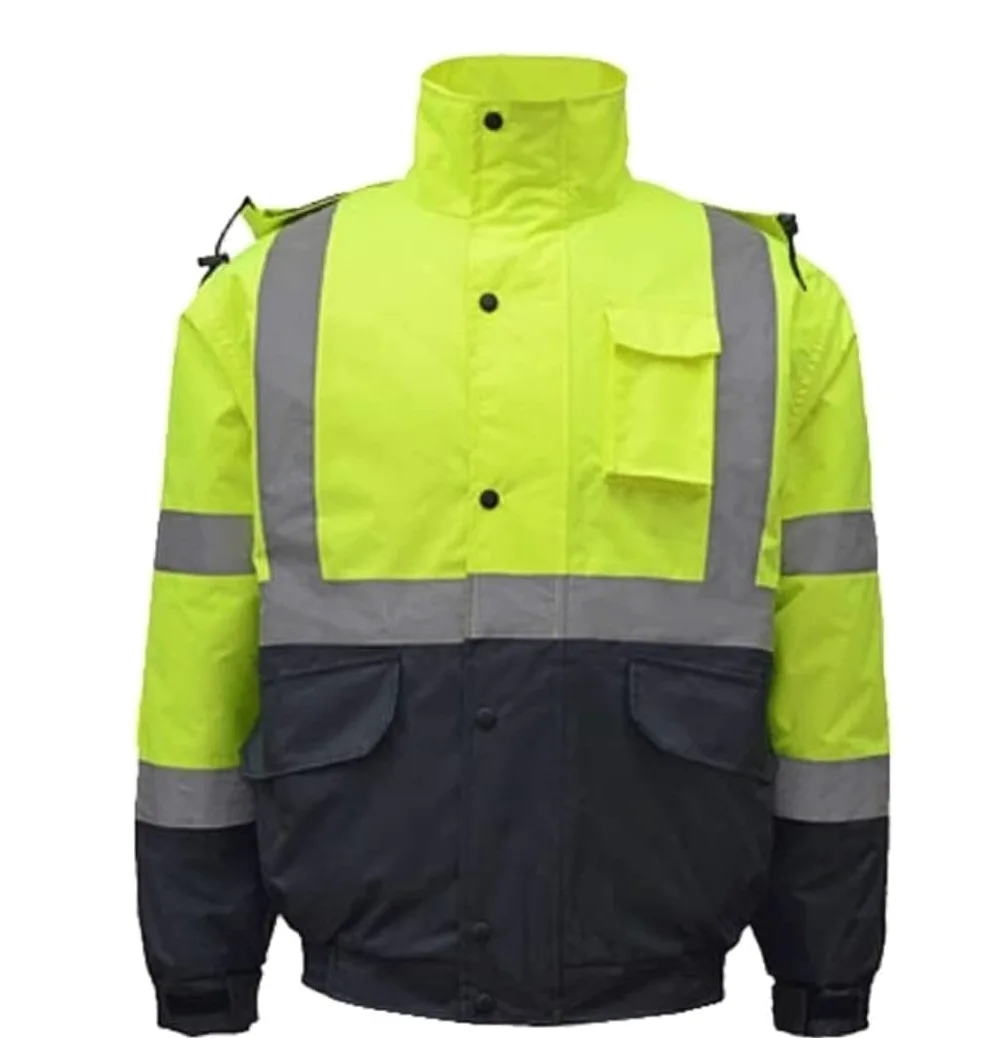 Chaleco de Alta Visibilidad Traje Reflectante Impermeable, Chaqueta de Seguridad con la Chaqueta de Trabajo de los Hombres Reflectantes Chaleco de Seguridad (Blue : Yellow, Size : M)
