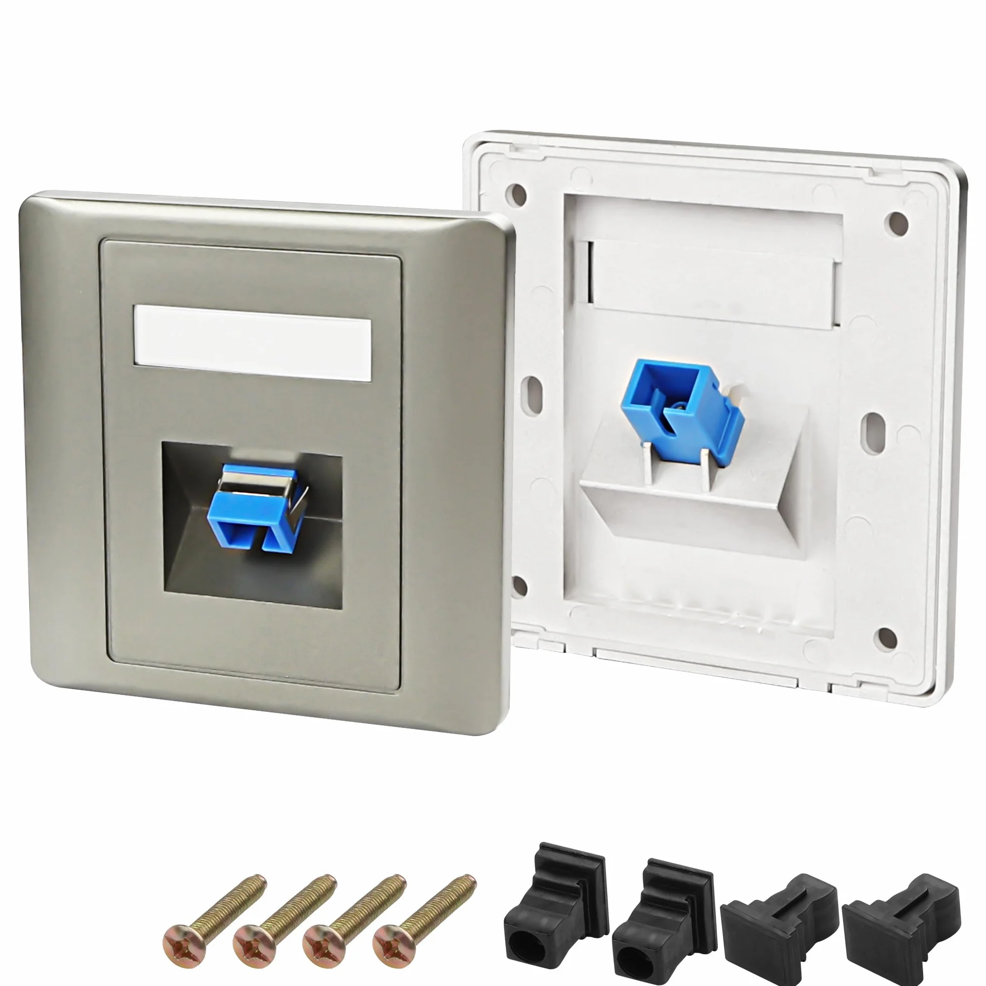 SC Simplex placa de pared fibra de vidrio panel montaje conector Jack hembra a hembra módulo red 2 unidades