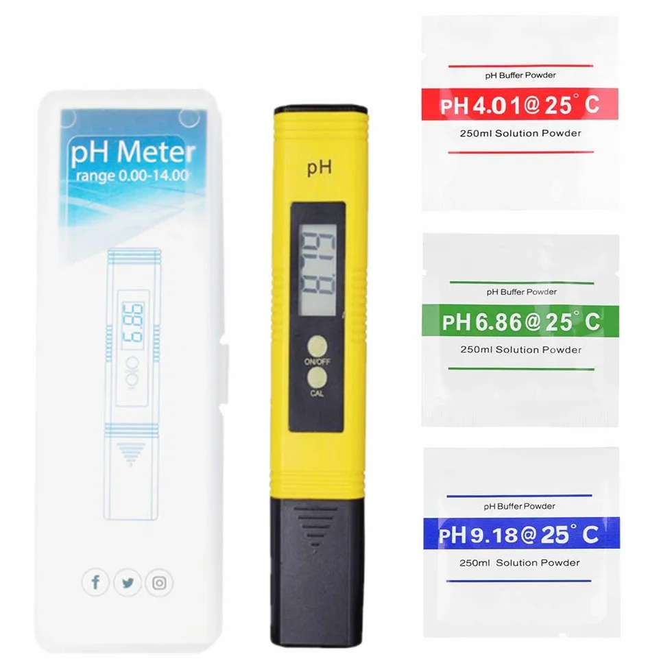Medidor de pH Digital Portátil Alta Precisão 0-14 PH para Aquários Piscinas