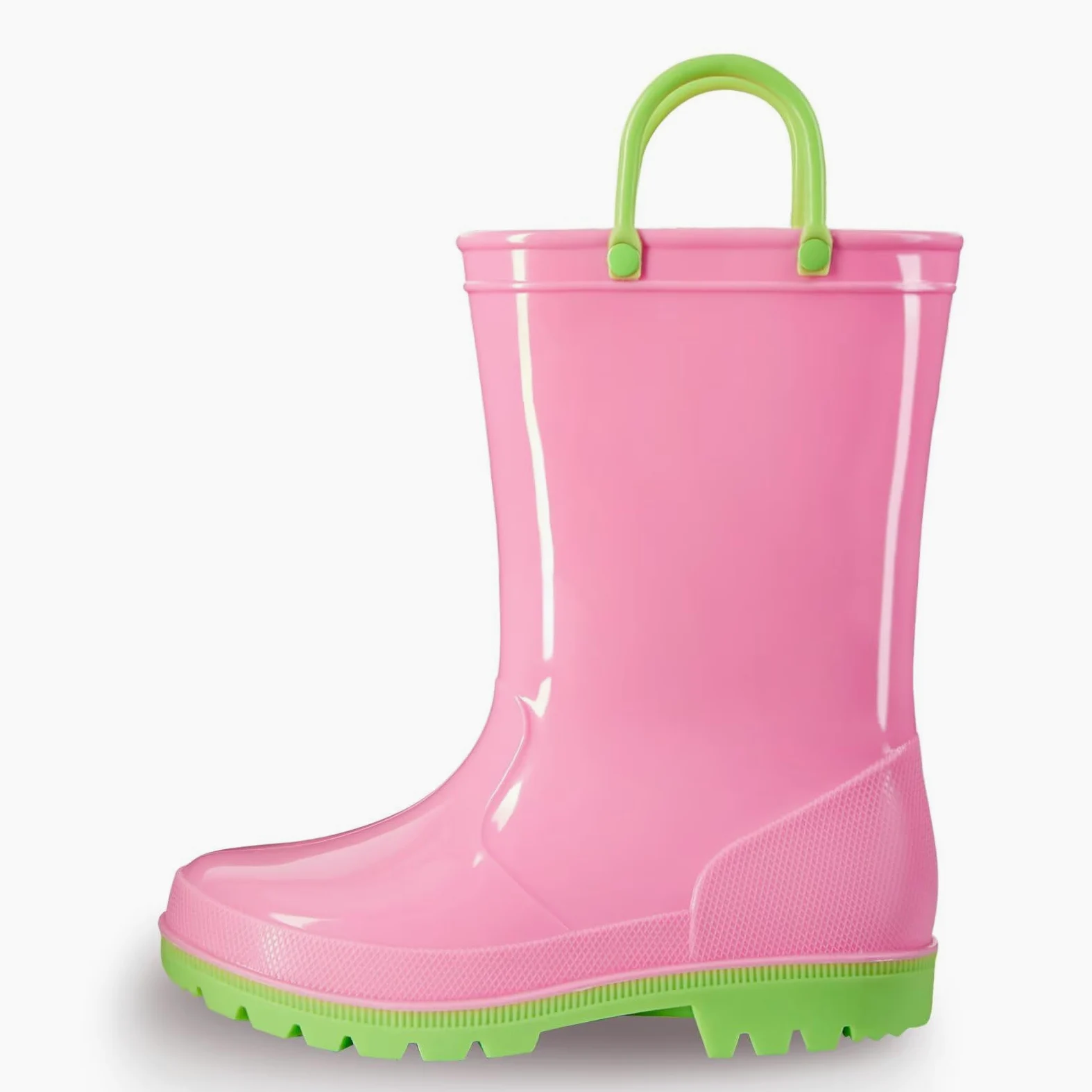 EUXTERPA Botas de lluvia impermeables para niños y niñas, color sólido, con asas